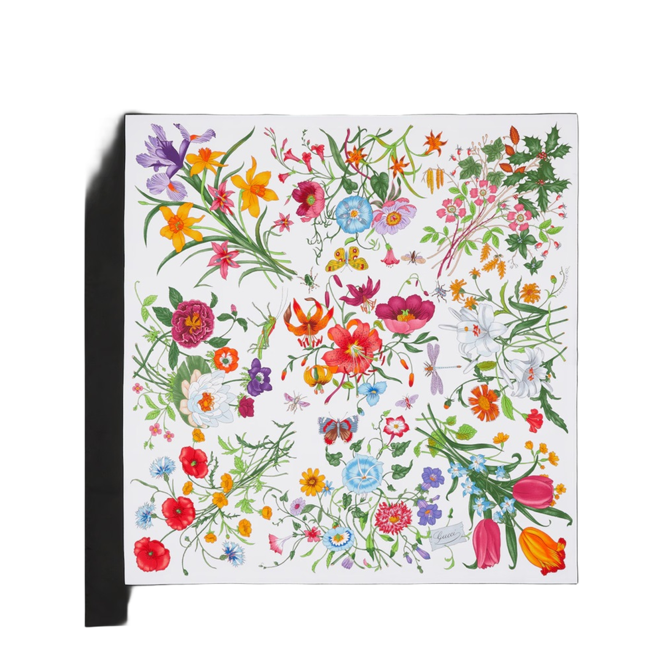 Printed Flora Silk Twill Carré - Image 1
