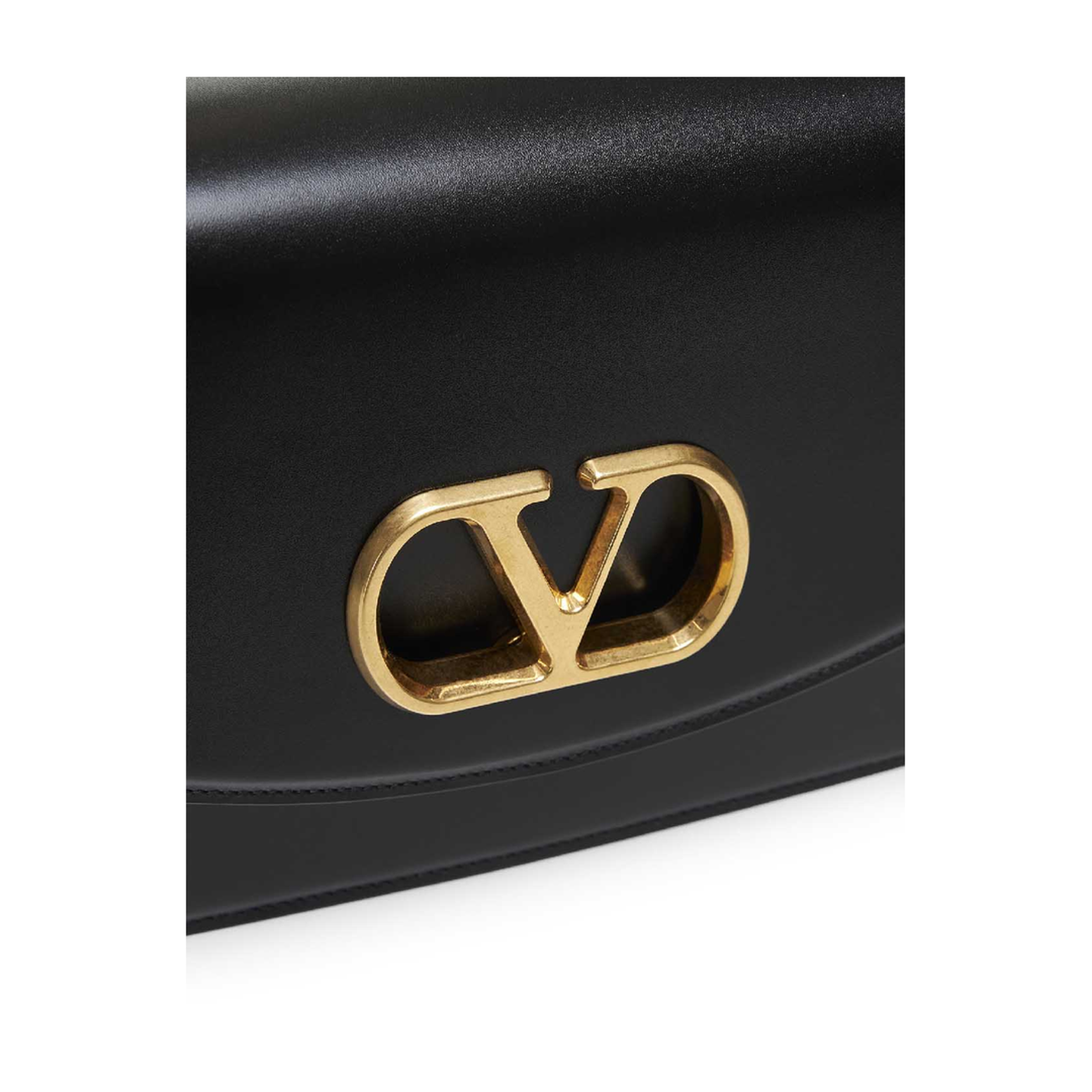 Vain Shiny Calfskin Shoulder Bag - Black - Image 4