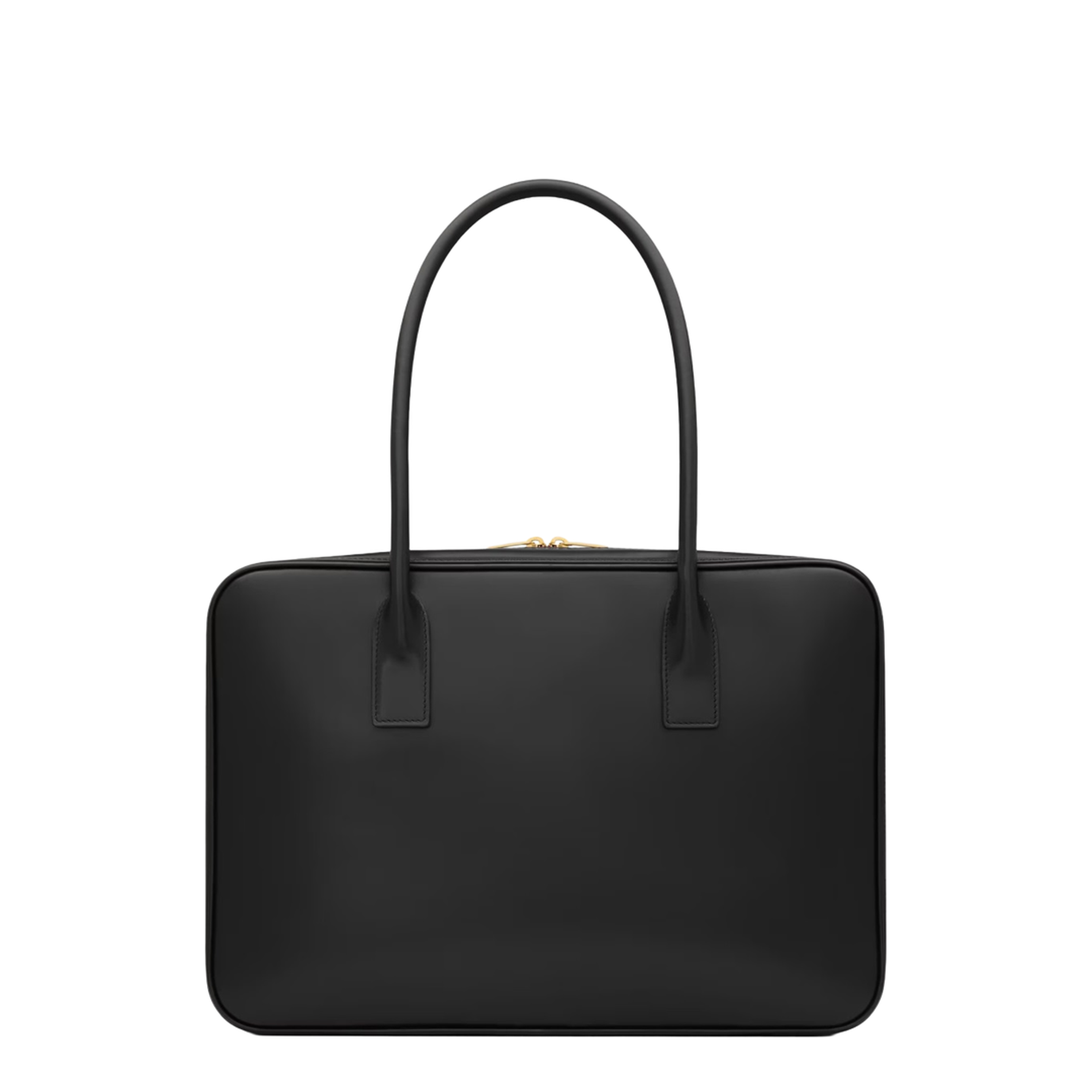 Box Leather Handbag with Metal Padlock Detail - Image 3
