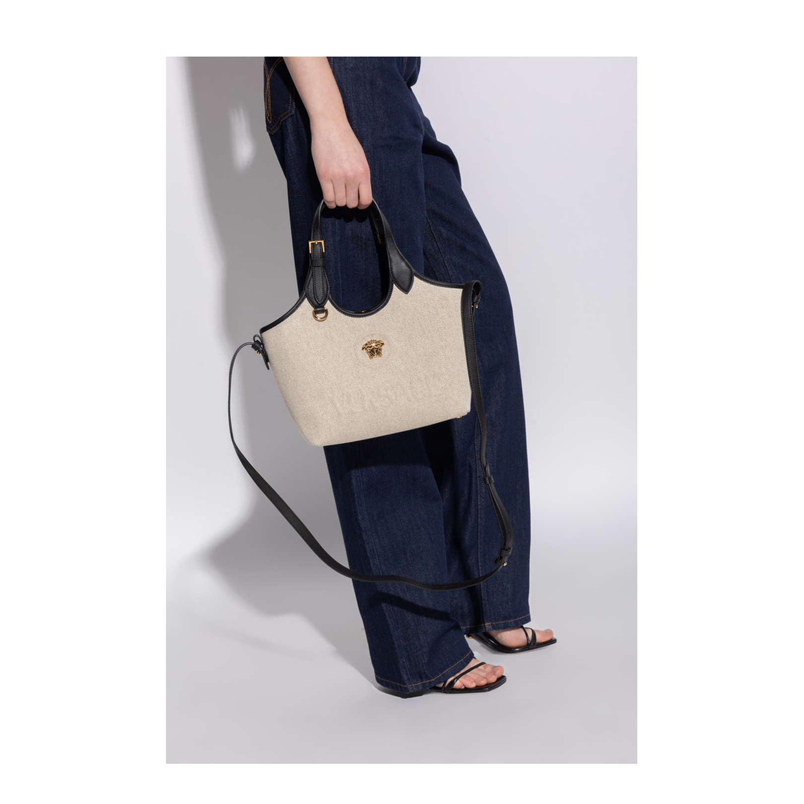 La Medusa Mini Hand Bag Canvas Cream - Image 2