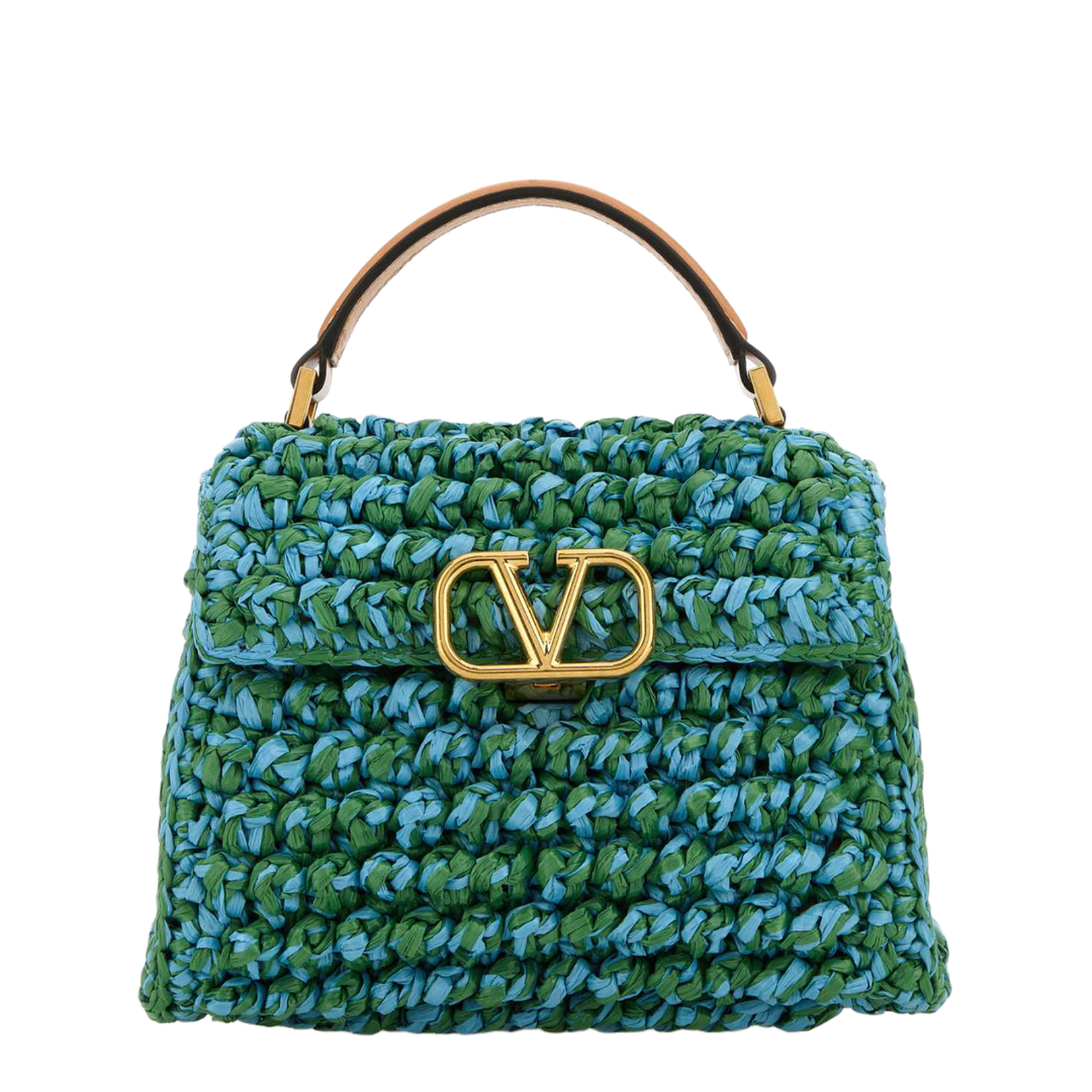 Two-tone Raffia Vsling Handbag - Image 3
