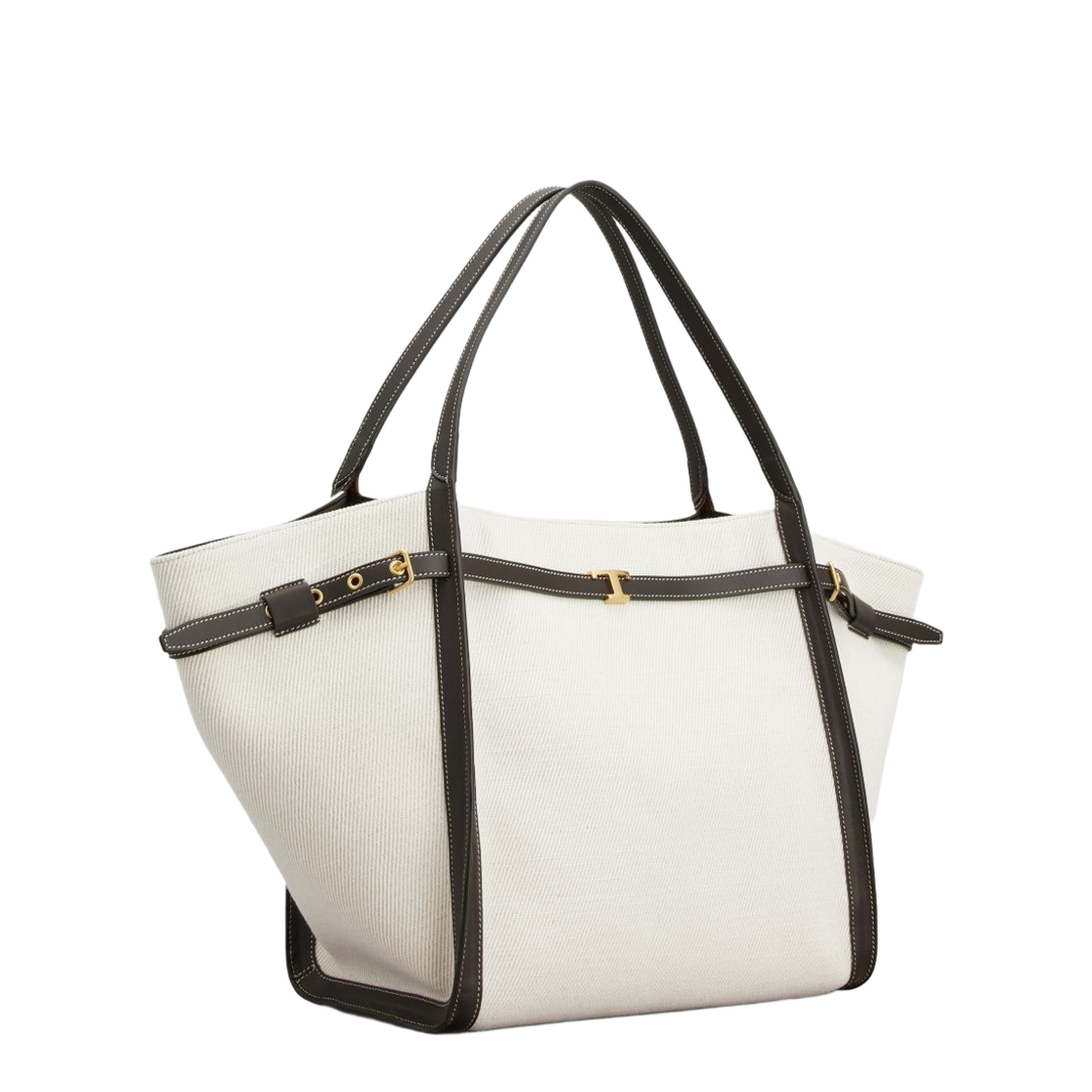 Shopping Bag in Canvas and Leather Medium - Image 2