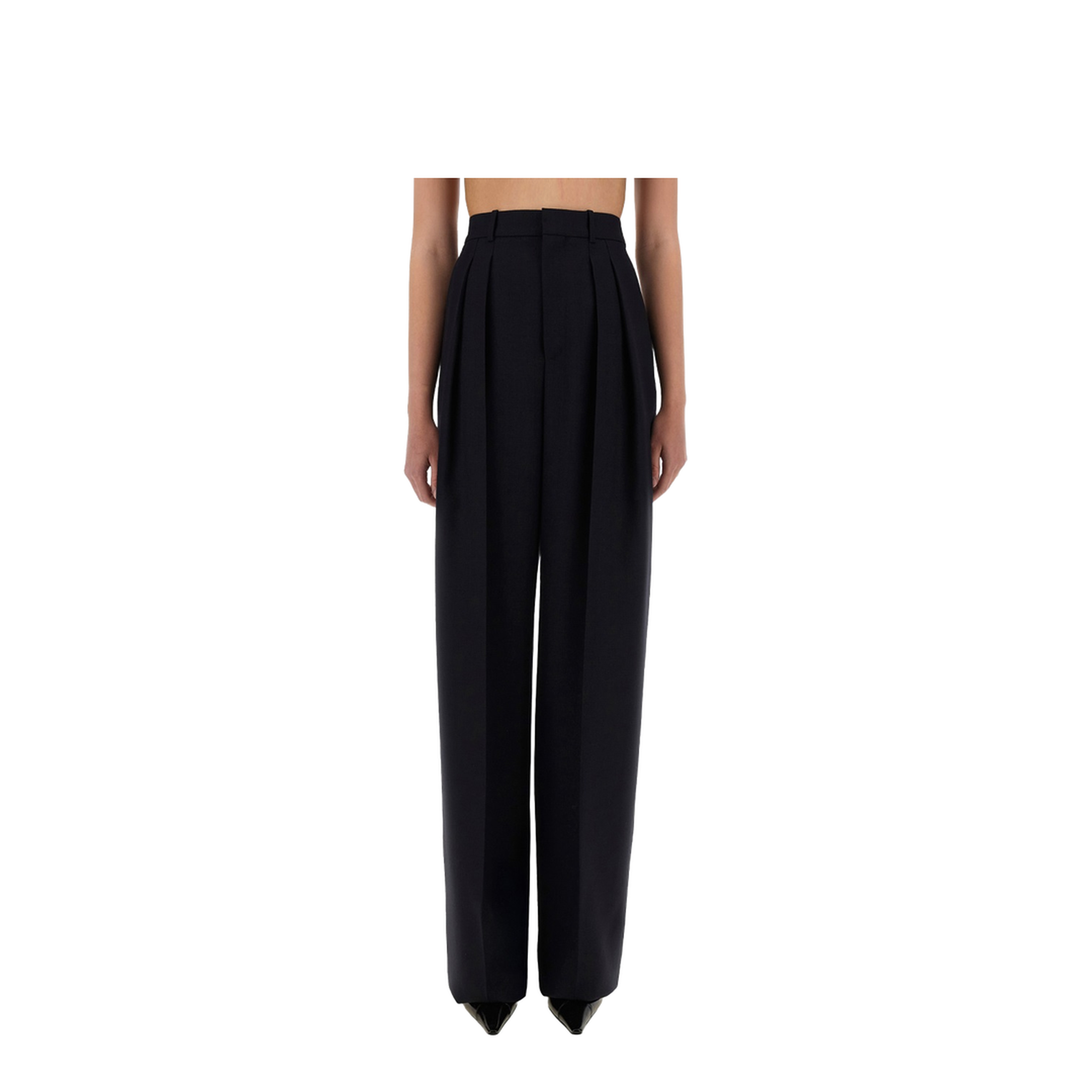 Wide-Leg Pants In Grain De Poudre - Image 1
