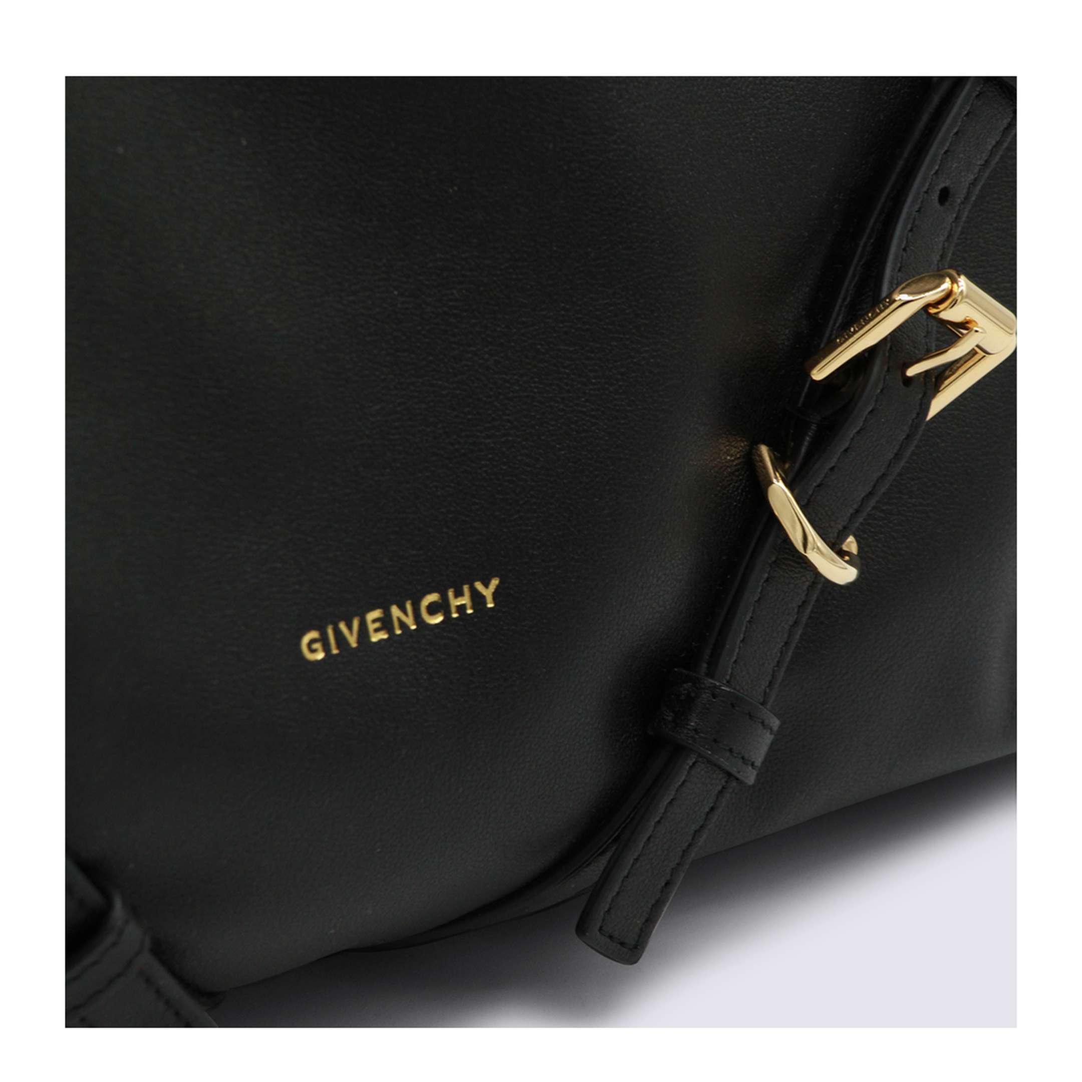 Voyou Medium Shiny Leather Shoulder Bag - Black - Image 7
