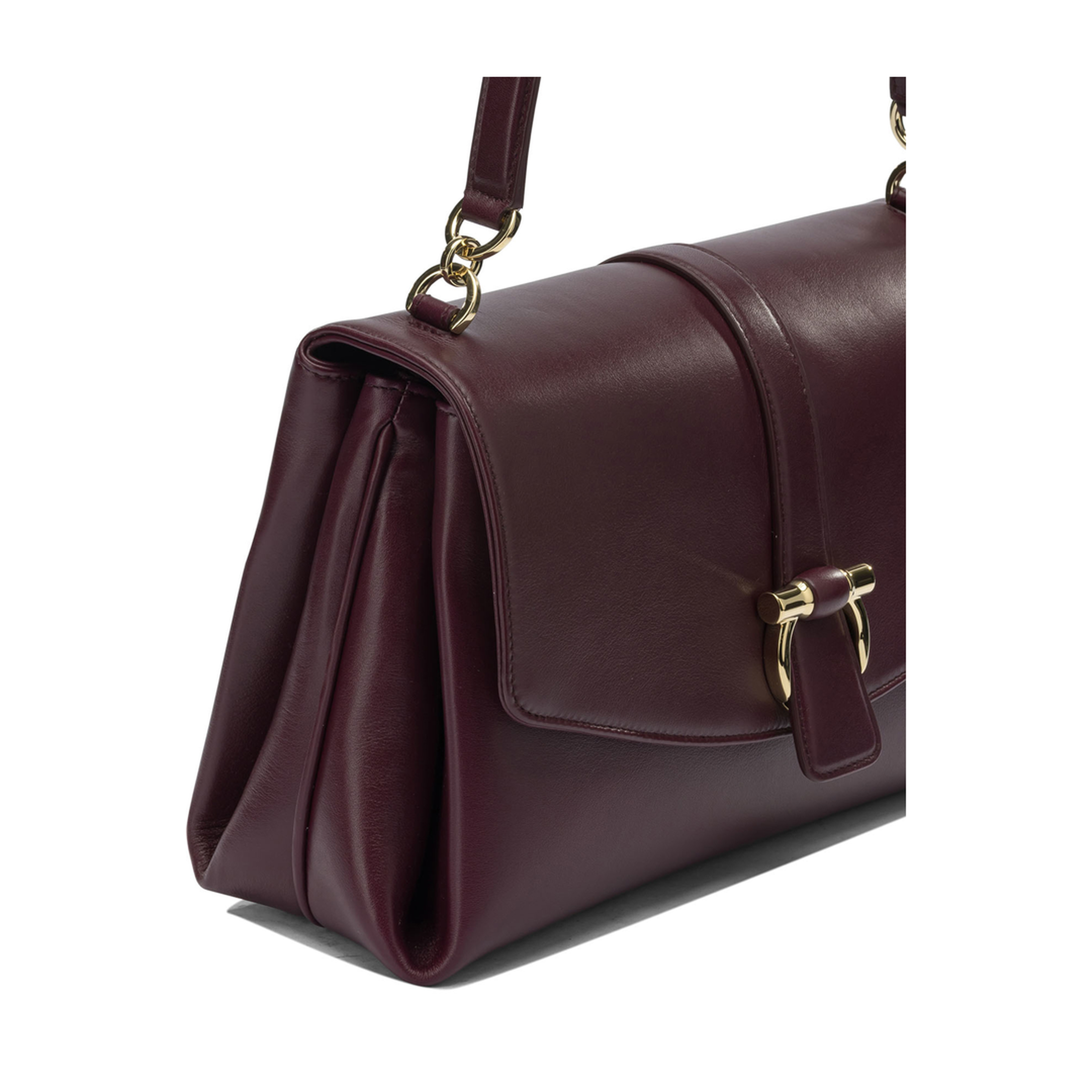 Gancini Soft Medium Calfskin Handbag - Claret - Image 3