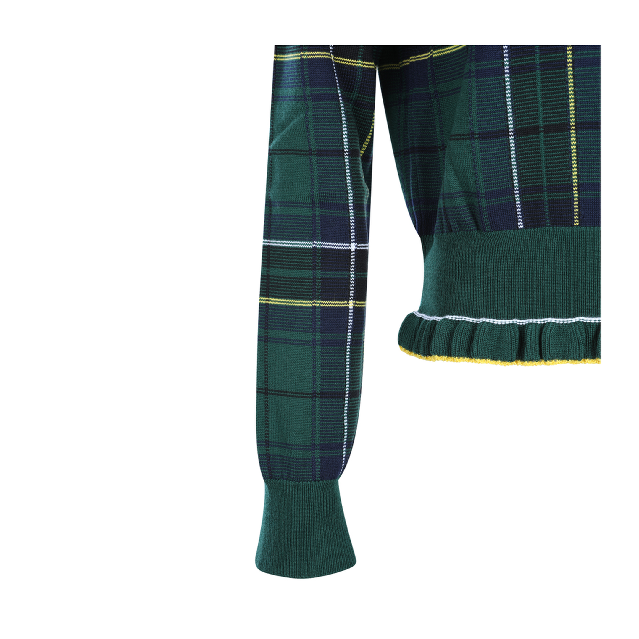 Wool Tartan Jumper Dark Green Blue - Image 9