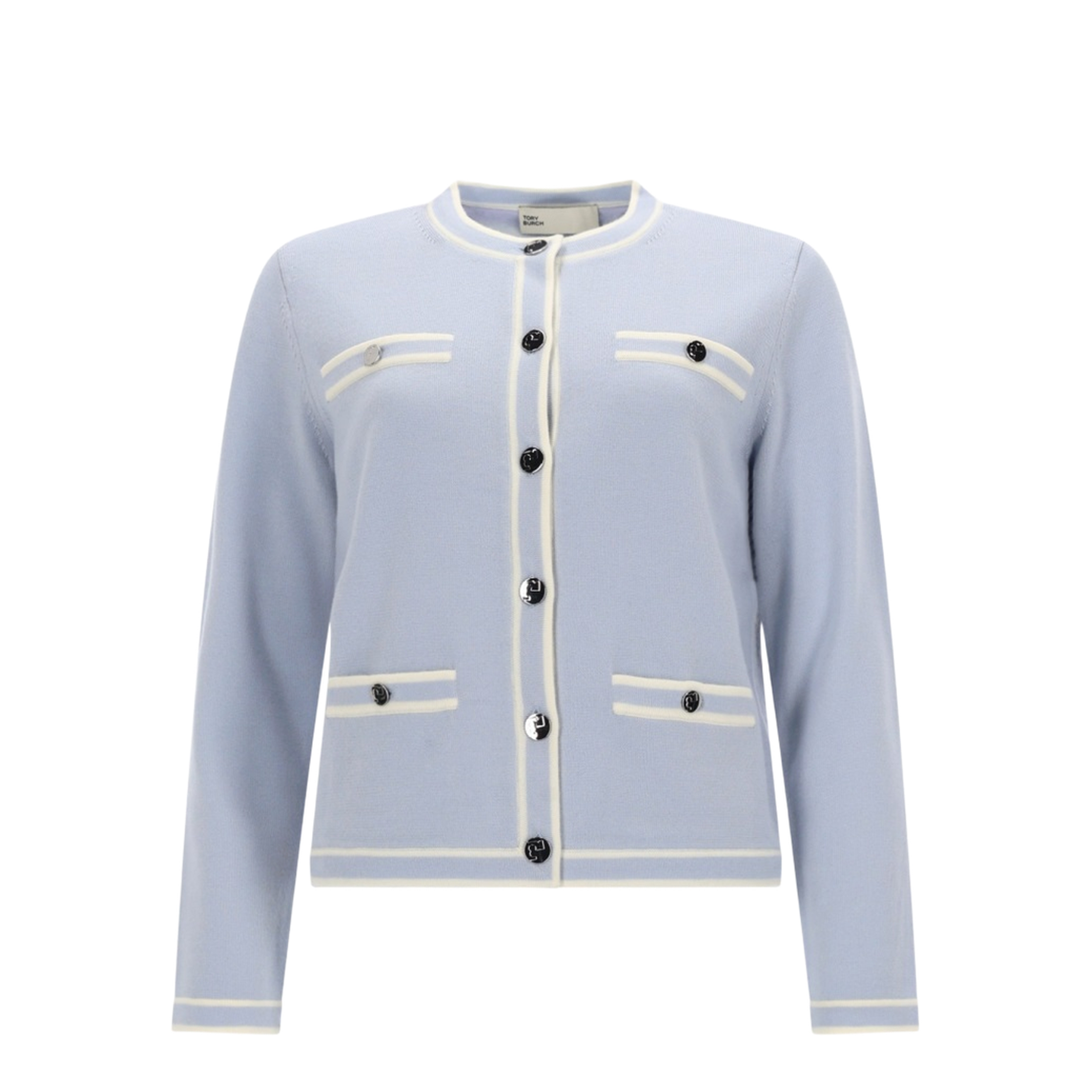Bottoned Wool Cardigan - Light Blue - Image 1