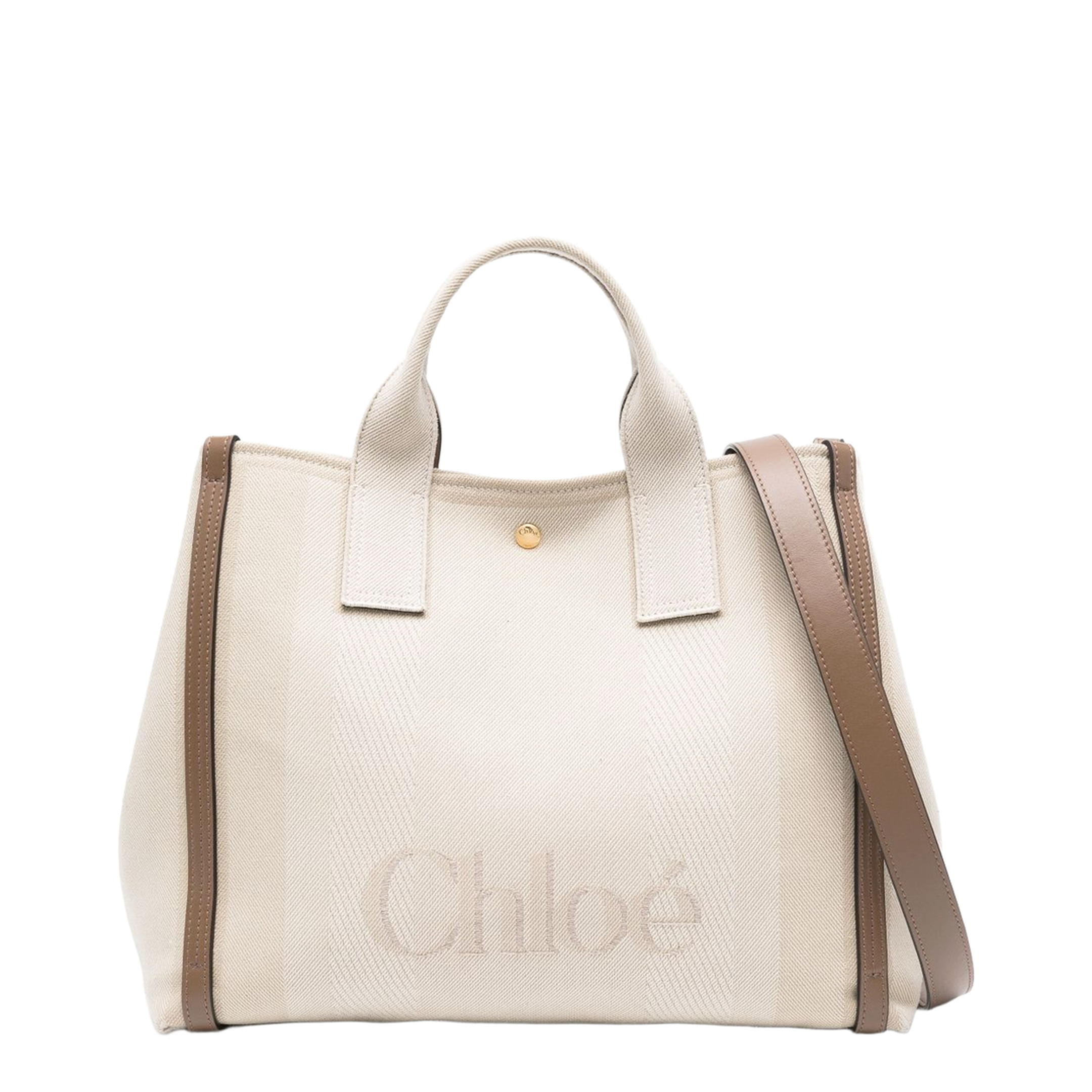 Carry Large Canvas Handbag - Beige - Image 1