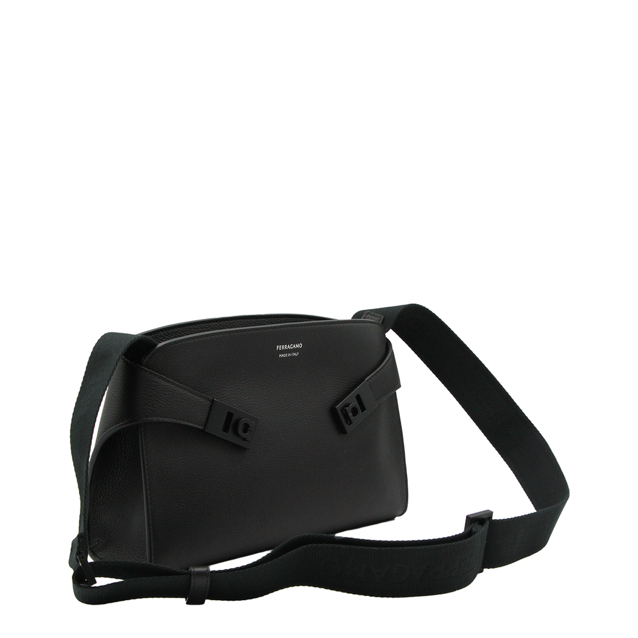 Hug Hammered Calfskin Messenger Bag - Nero - Image 3