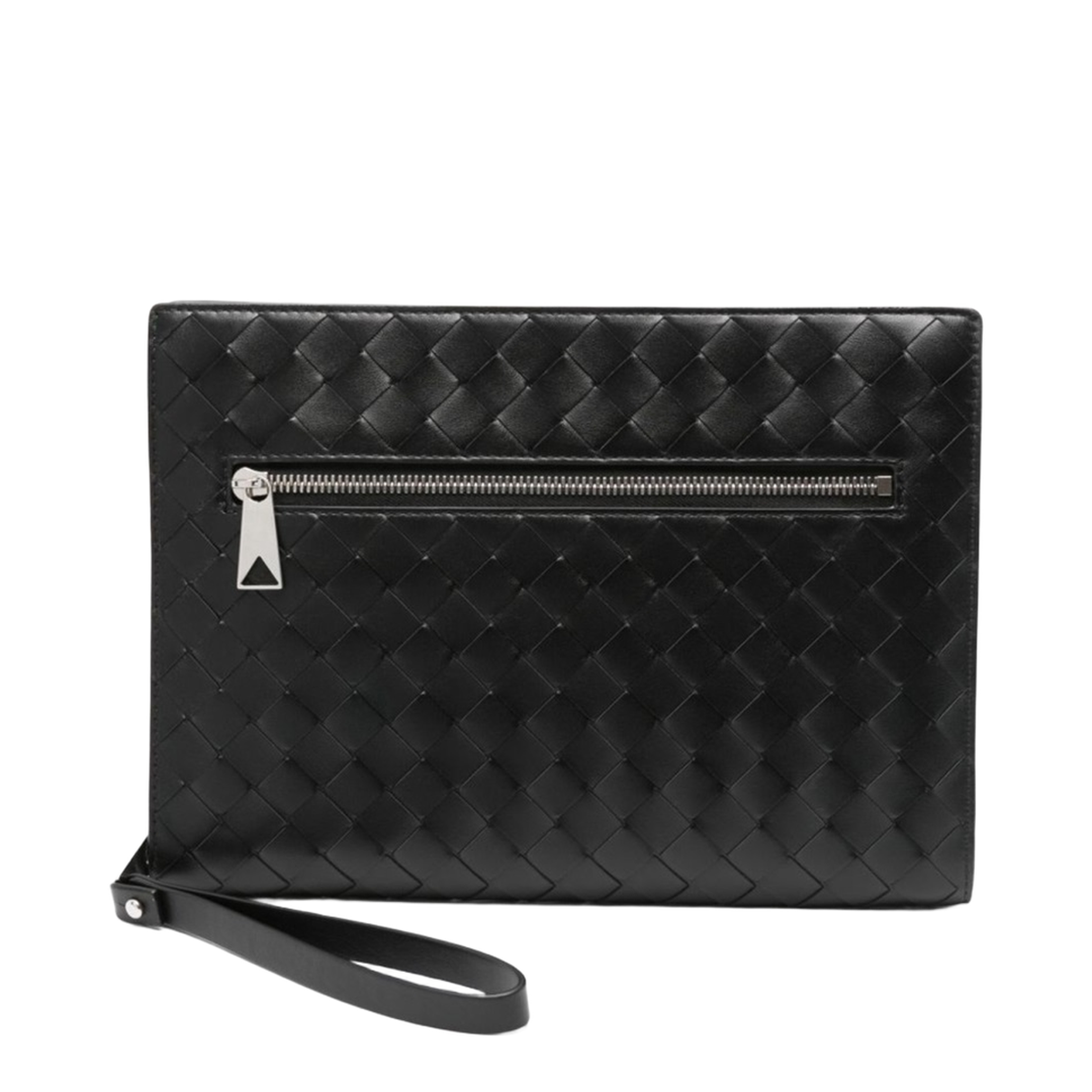 Intrecciato Leather Pouch - Black - Image 10