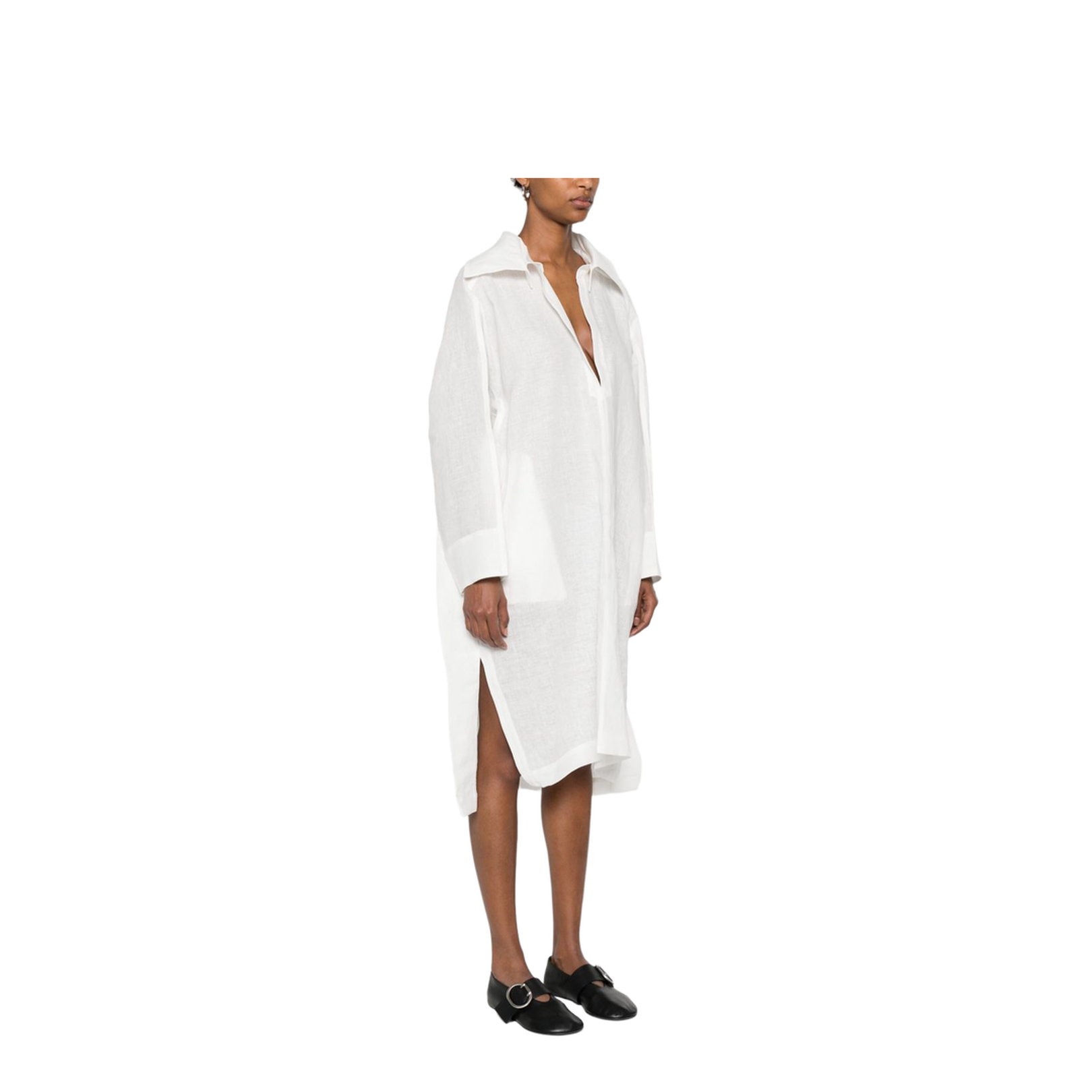 White Short Side Slits Top - Image 2