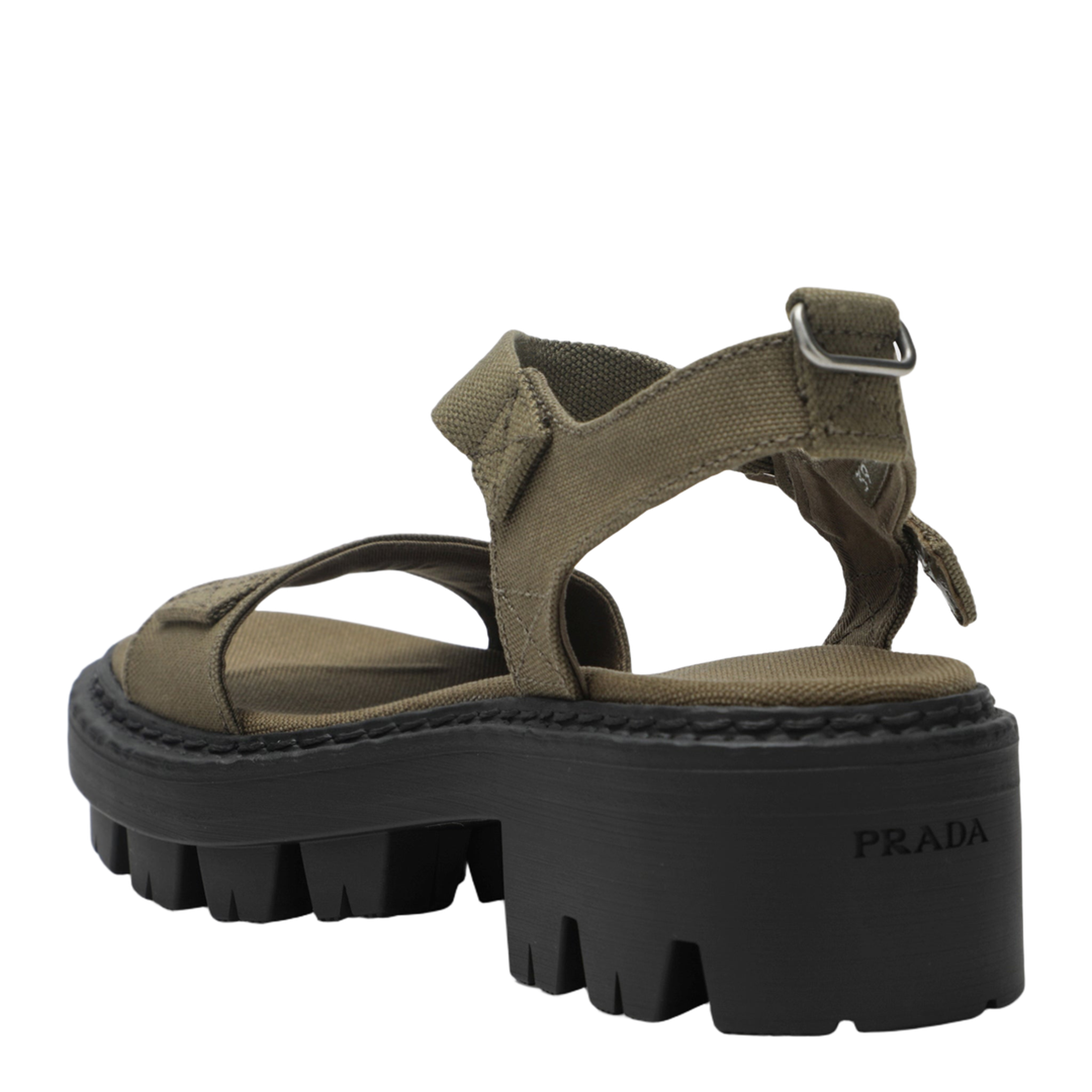 Military Green Canvas Sandals - Image 2