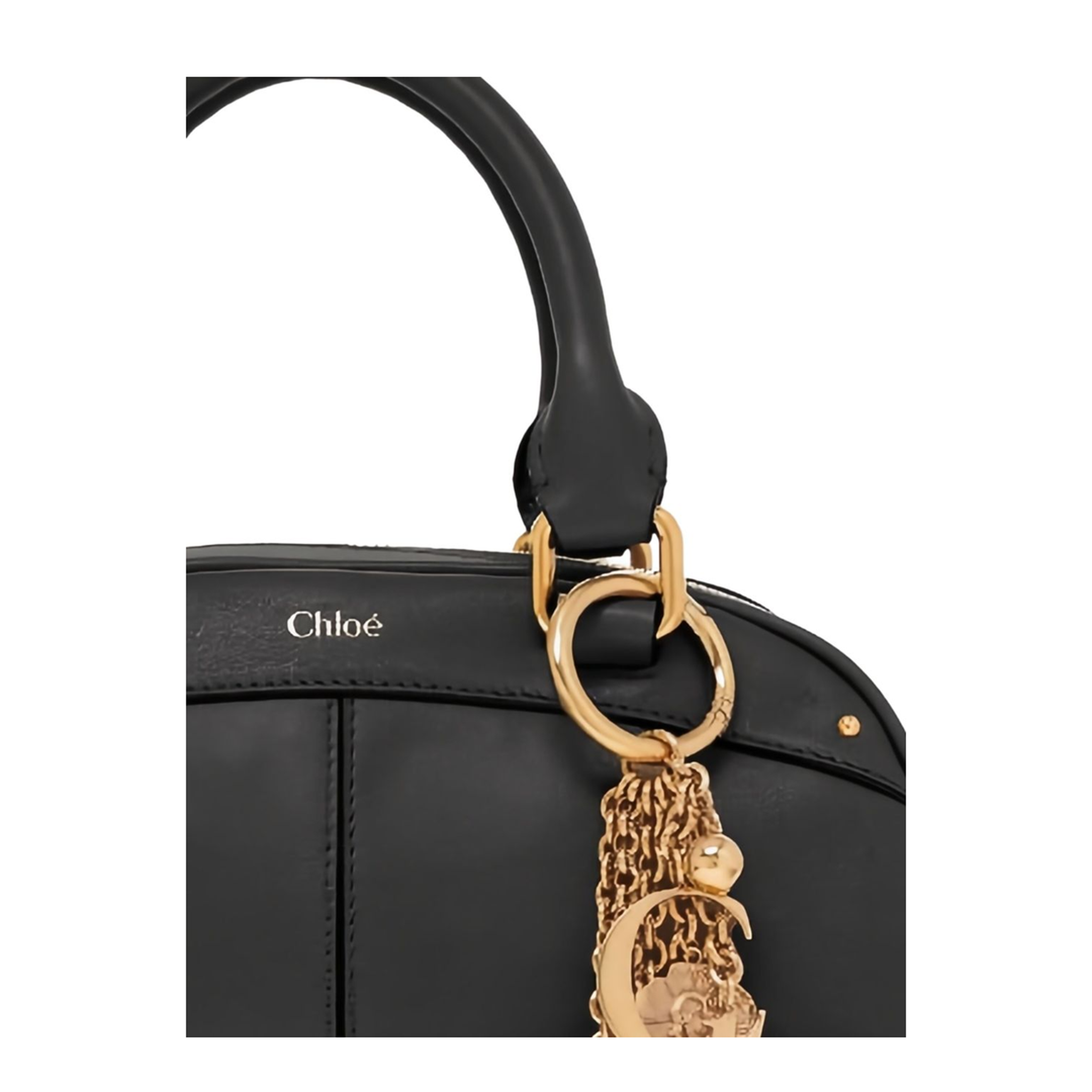 Small Chloé Bowling Bag in Soft Leather - Black - Image 2