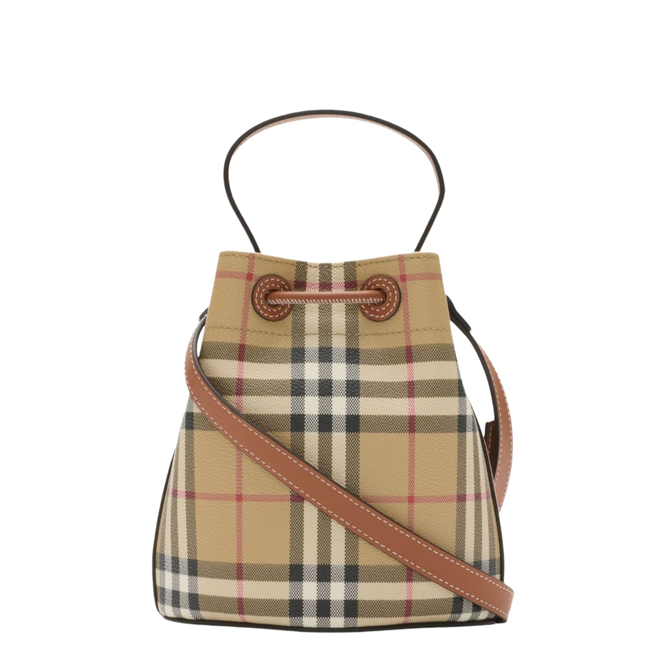 Check Mini Bucket Bag - Image 1