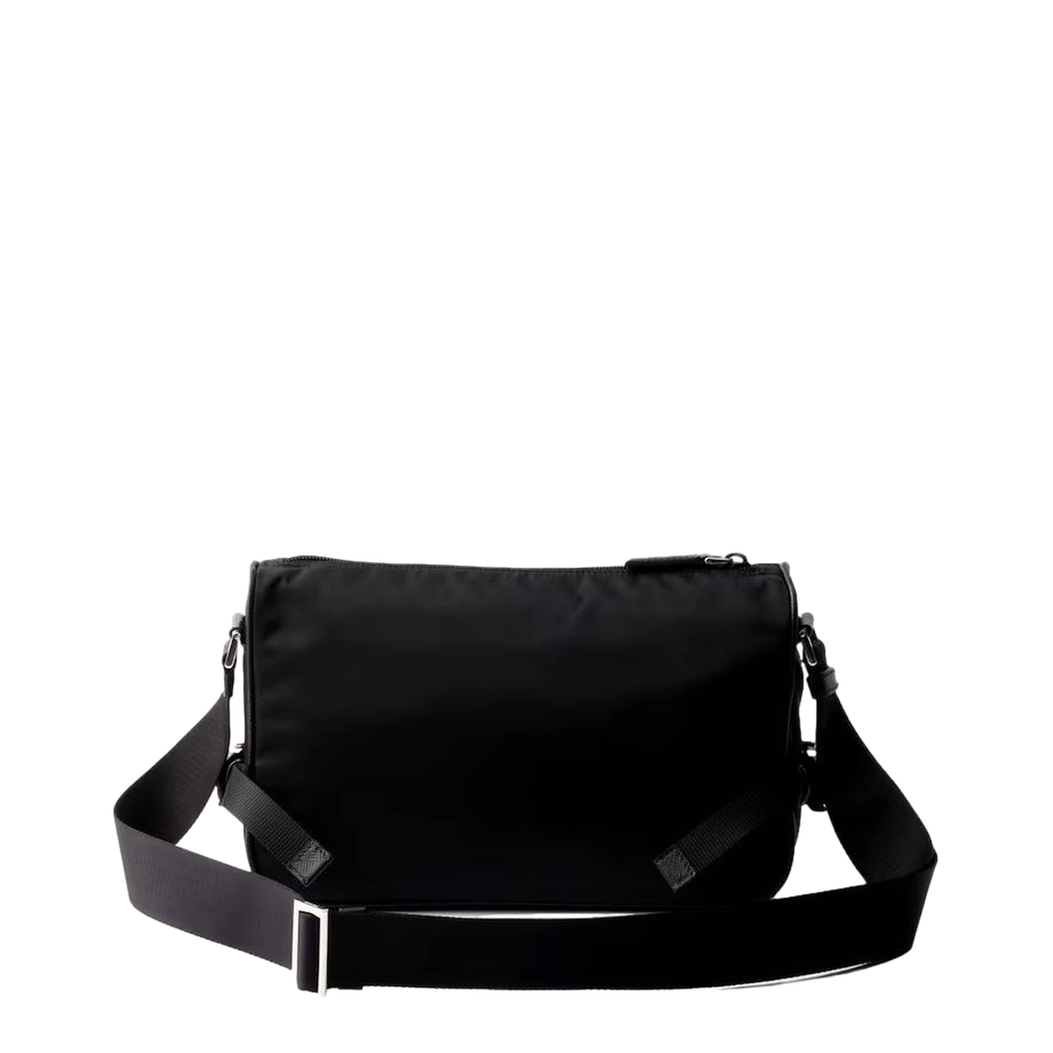 Black Medium Re-Nylon and Saffiano Leather Shoulder Bag - Image 4
