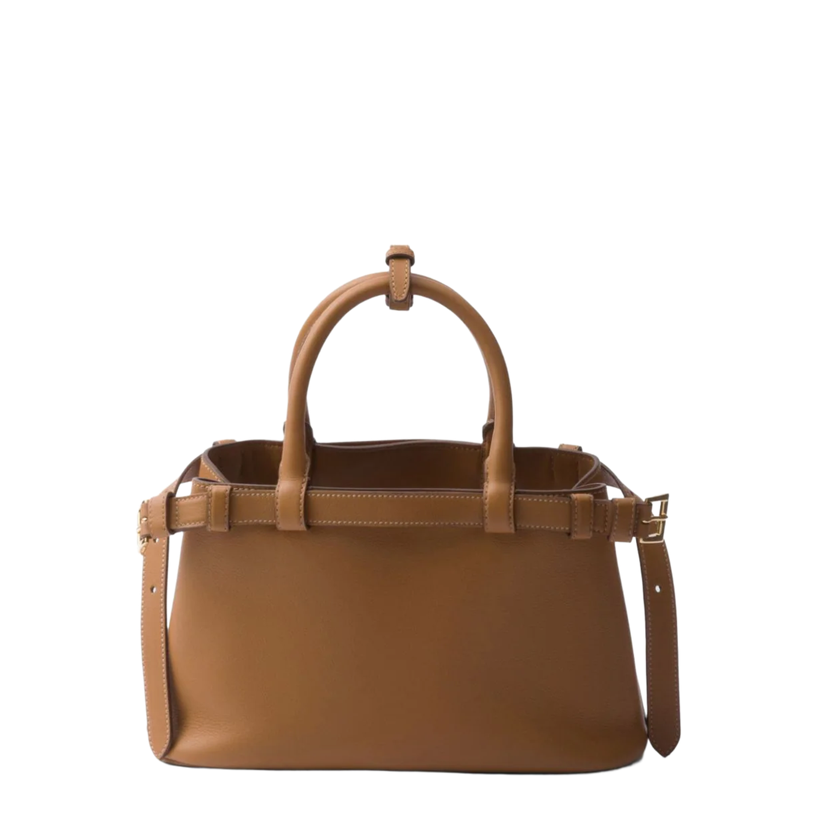 Buckle Small Calfskin Handbag - Caramel - Image 2