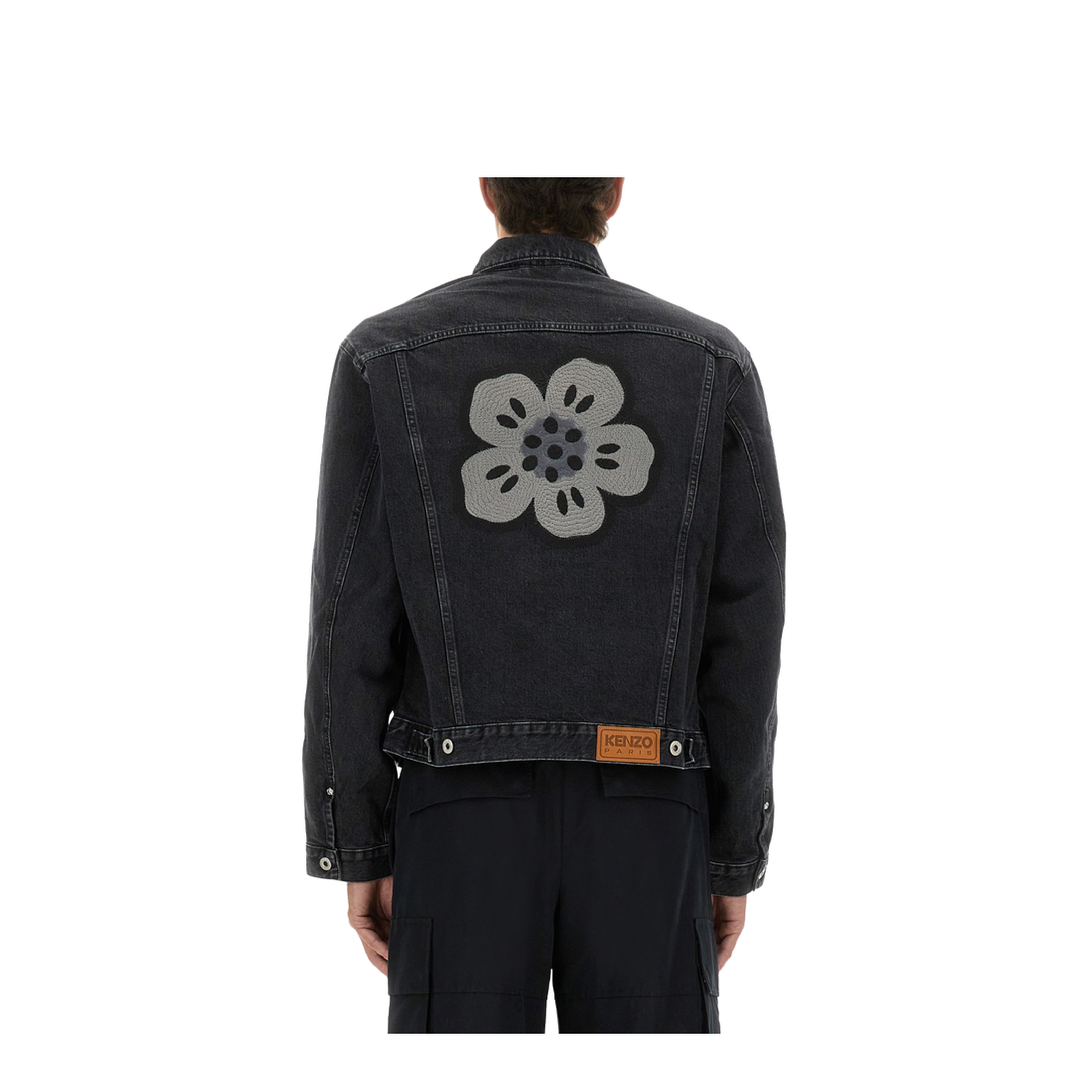 Trucker Jacket with Boke Flower Embroidery - Image 3