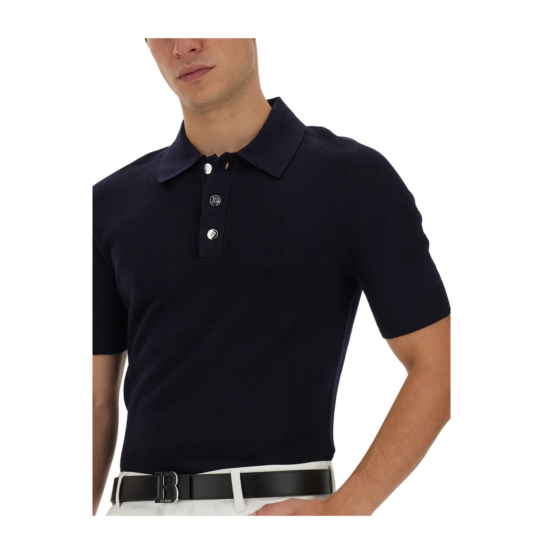 Polo with Logo Patch Black - Image 3
