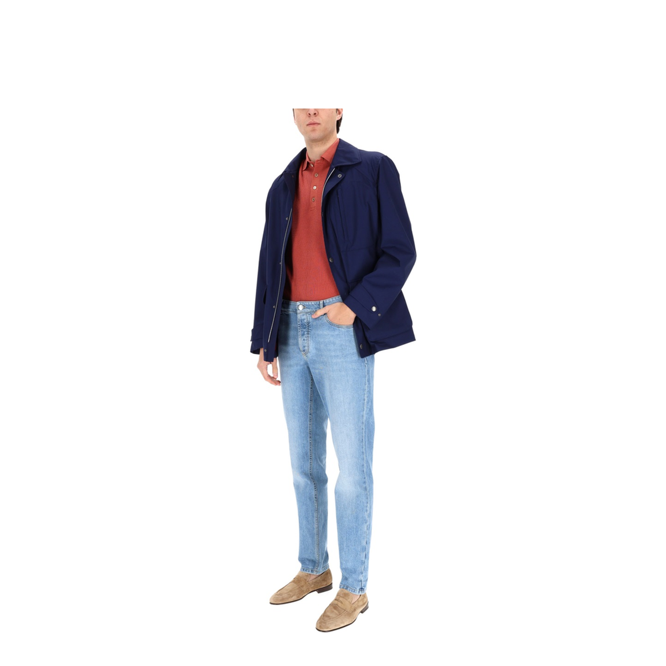 Men's Crinkle Reps Jacket Navy Blue - Image 2