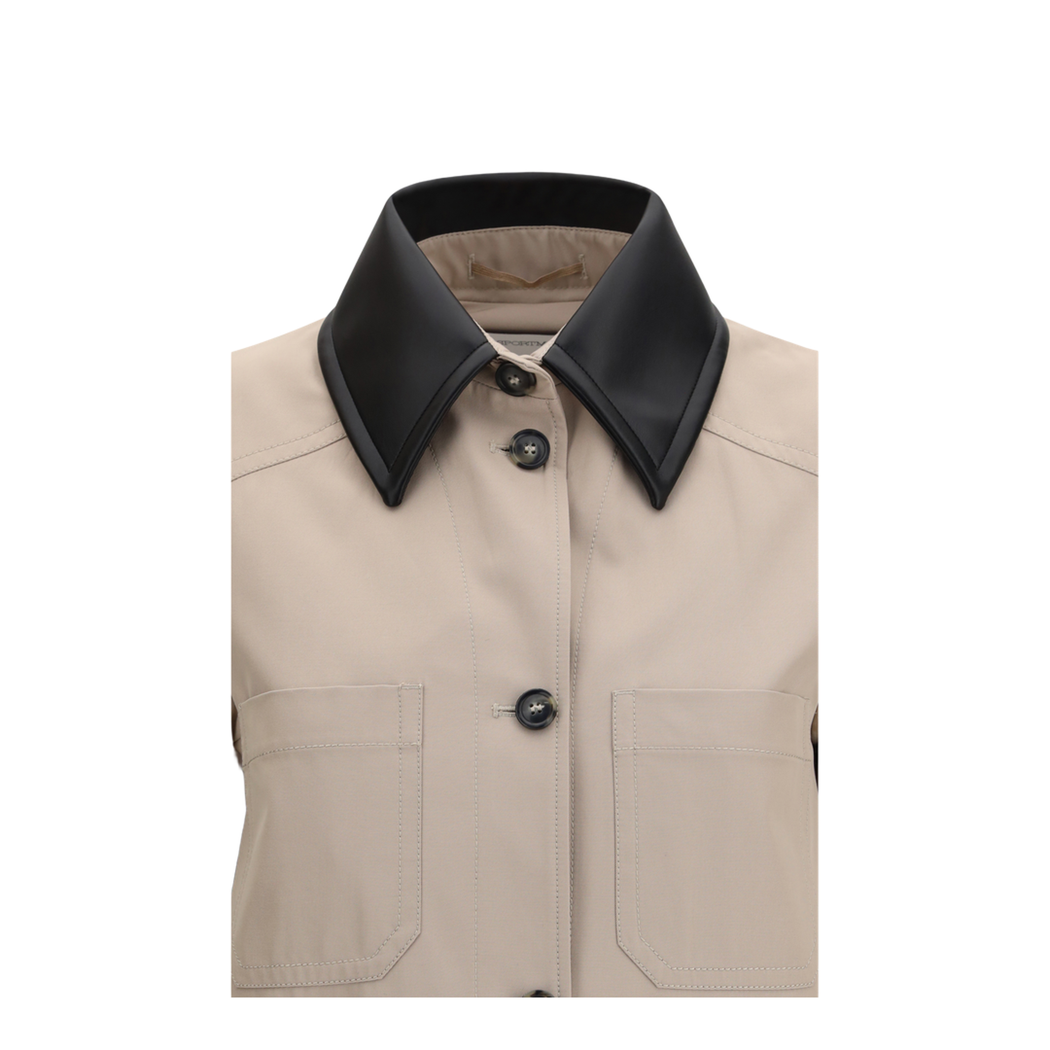 Cotton Gabardine Shirt with Pleated Back - Image 3