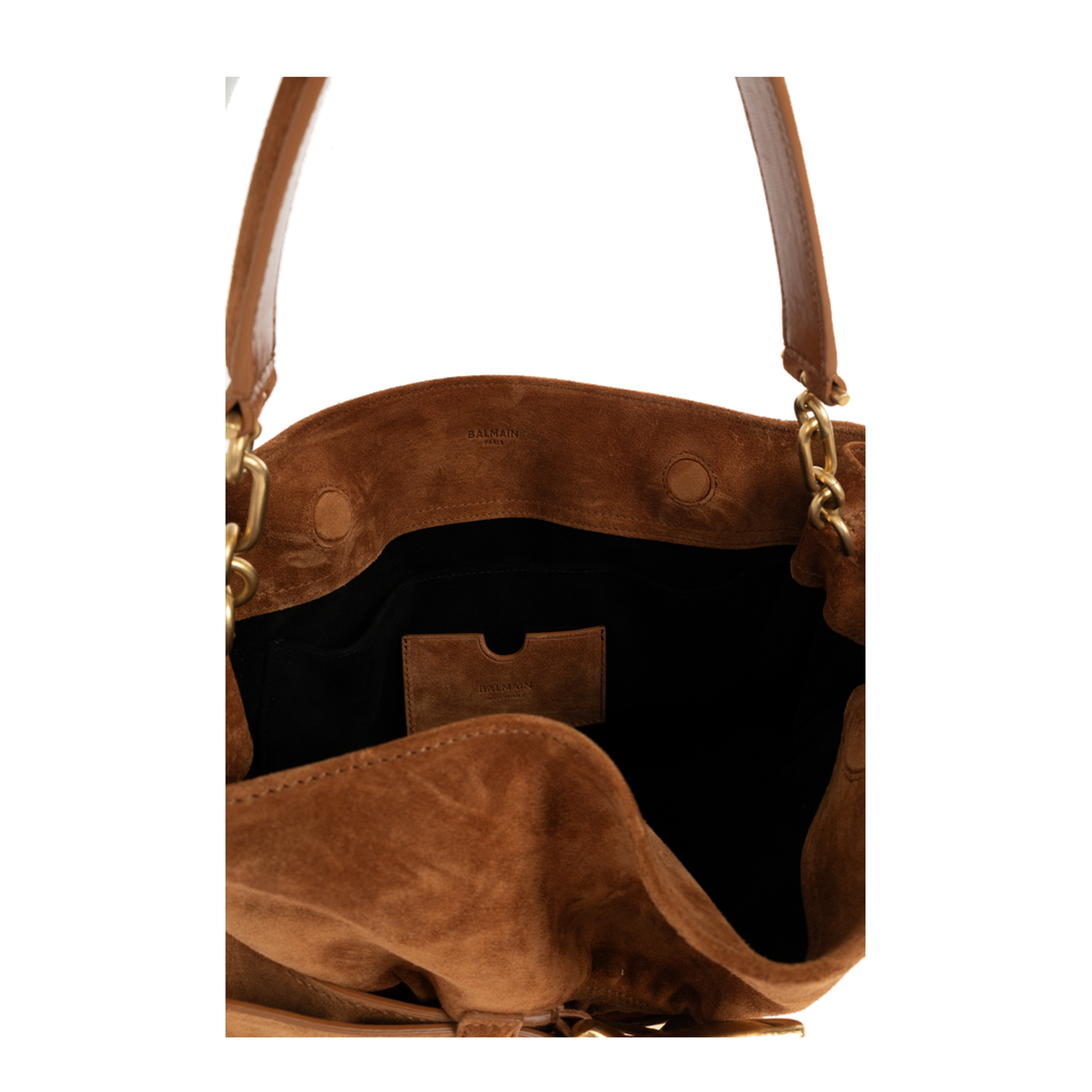 Anthem Medium Suede Leather Handbag - Brown - Image 5