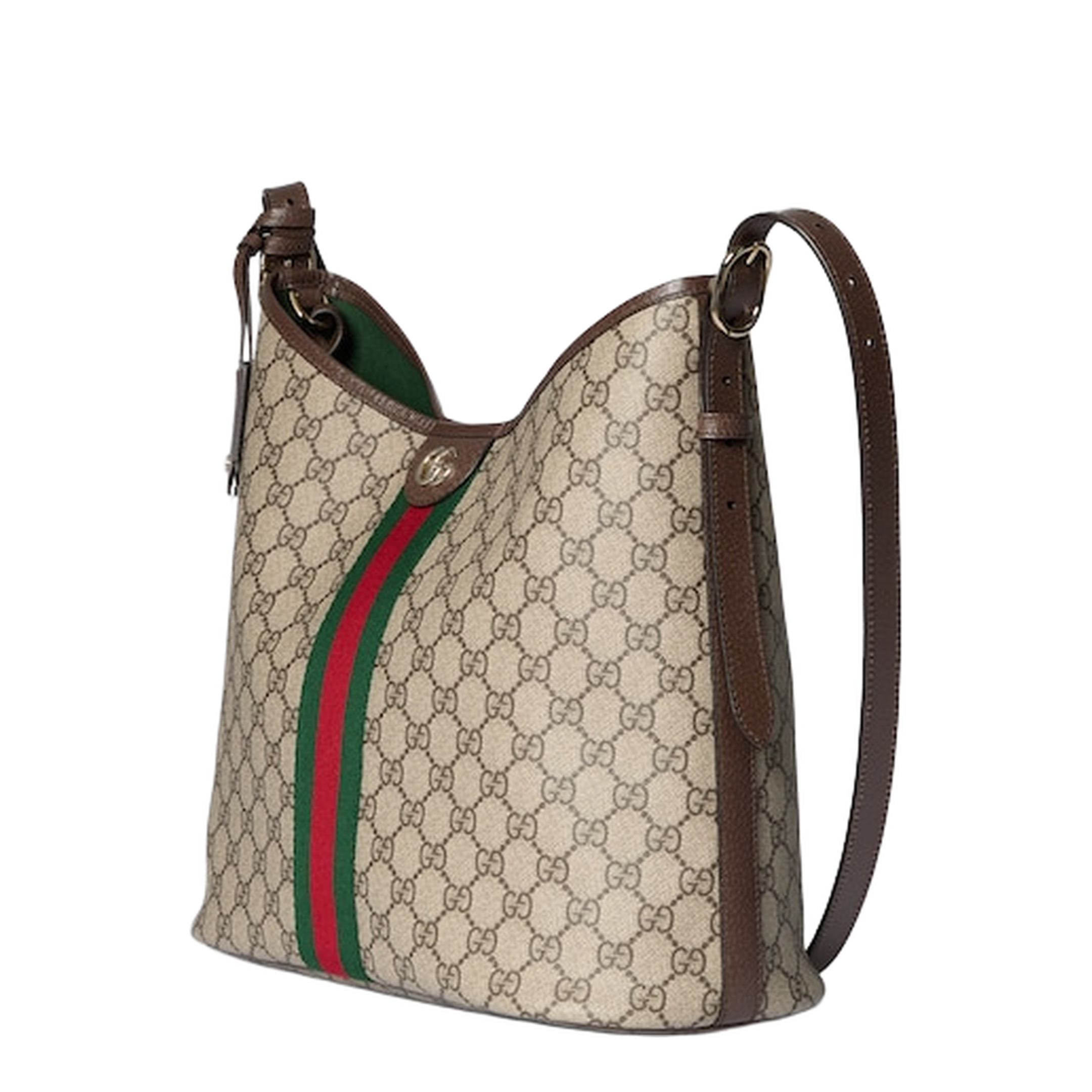 Ophidia Large GG Monogram Coated Fabric Shoulder Bag - Beige/Brown - Image 3