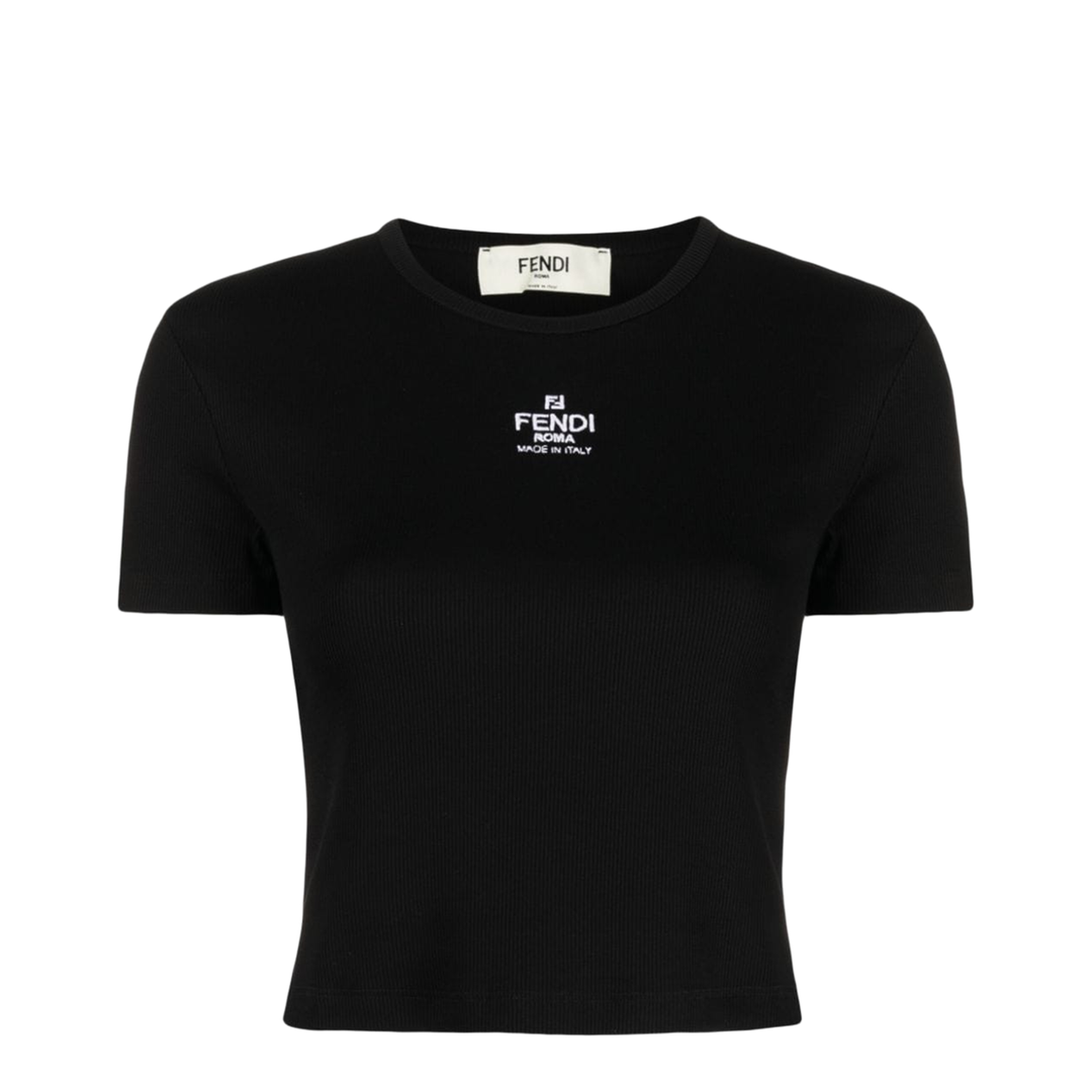 Black Cotton Top with Logo - Image 1