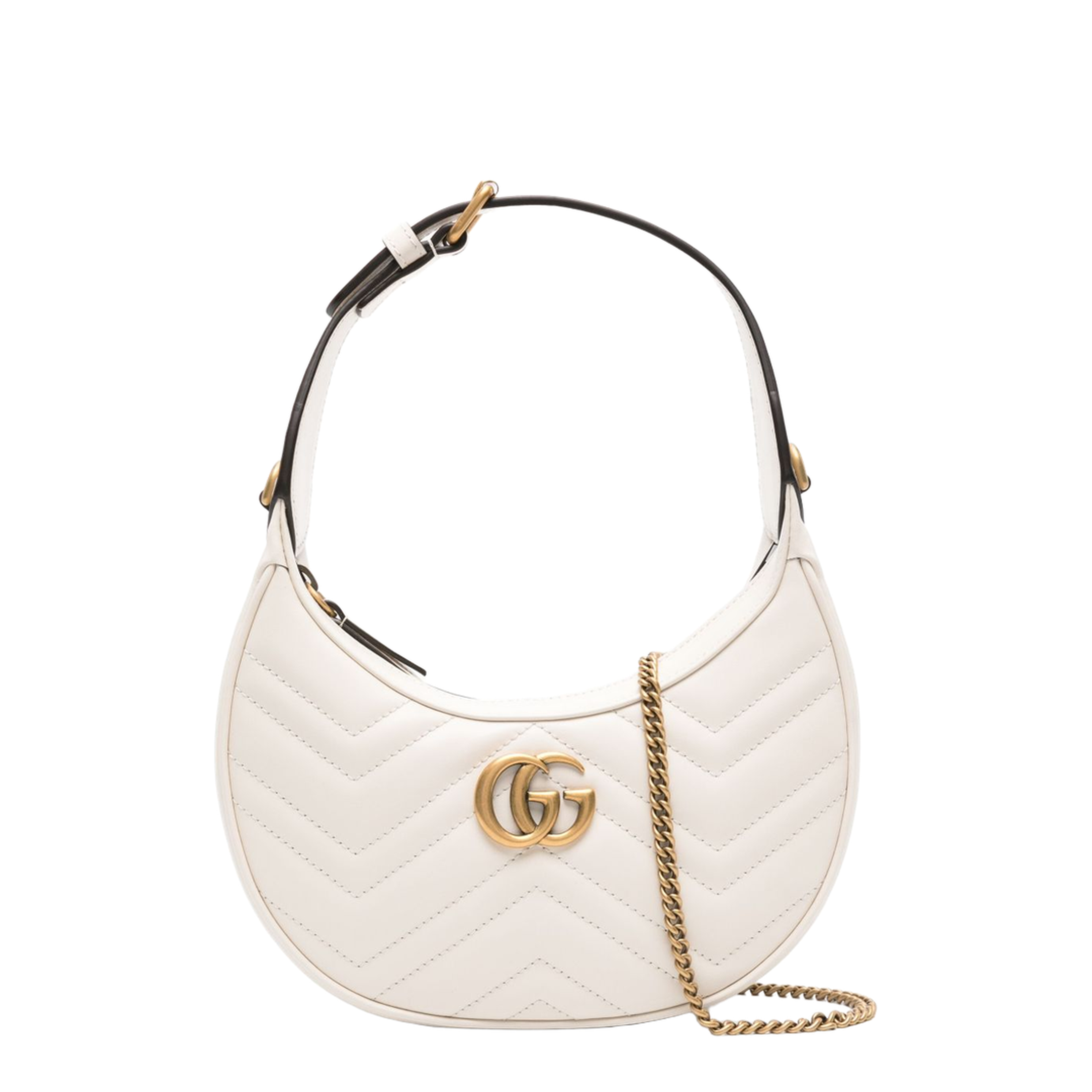 Small Shoulder Bag in White Leather - Image 1
