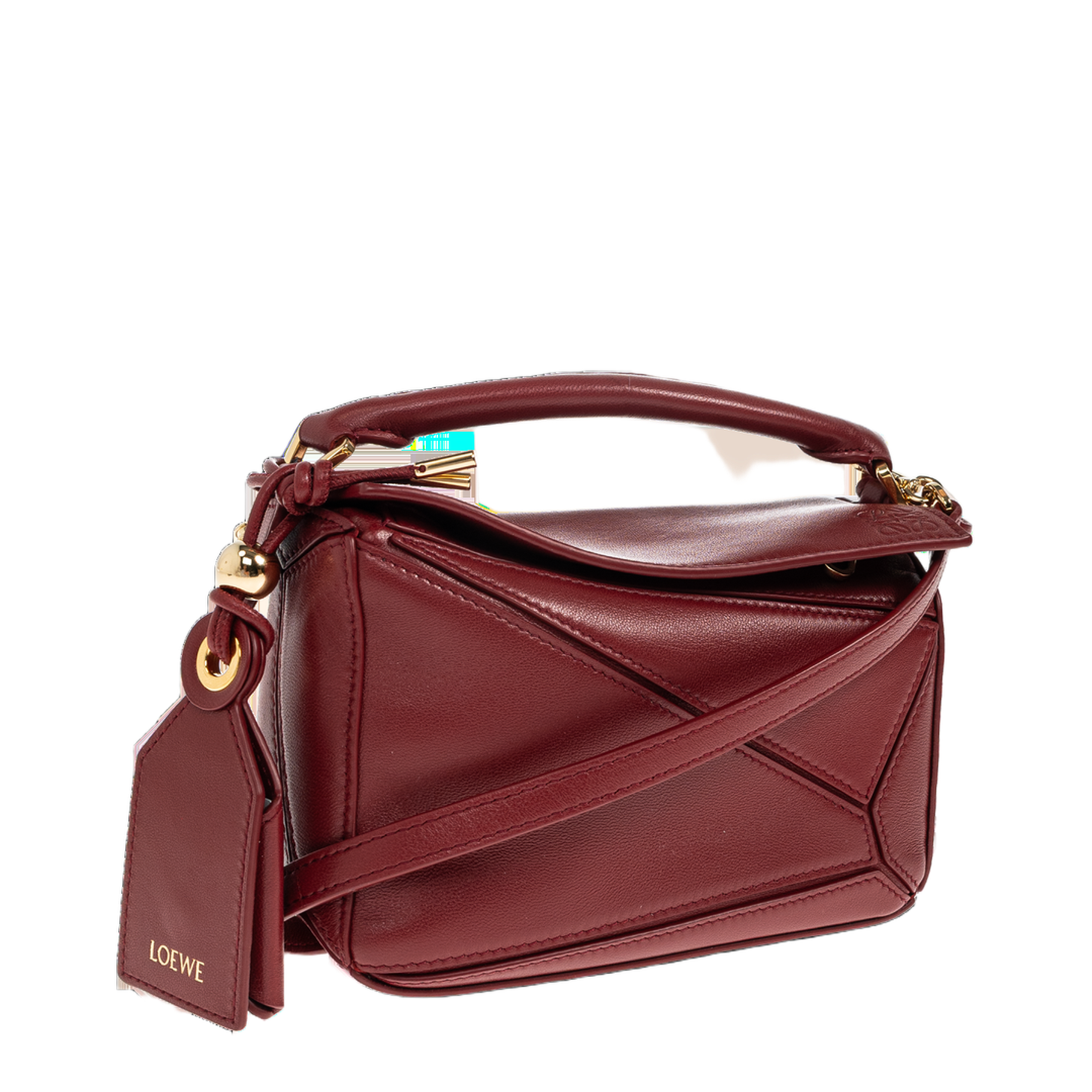 Puzzle Mini Featherlight Nappa Lambskin Crossbody - Burnt Red - Image 4