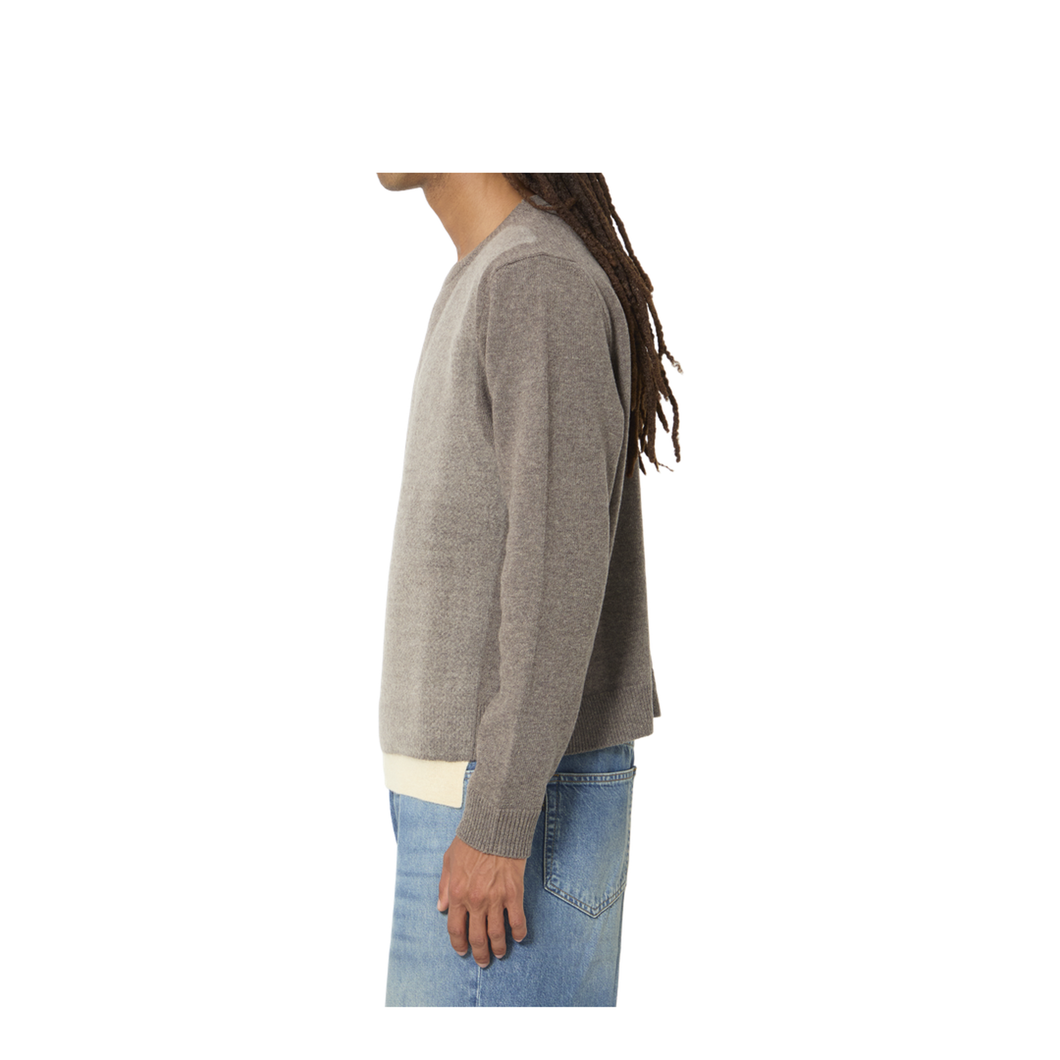 Virgin Wool Crewneck Sweater In Fused Knit - Image 3