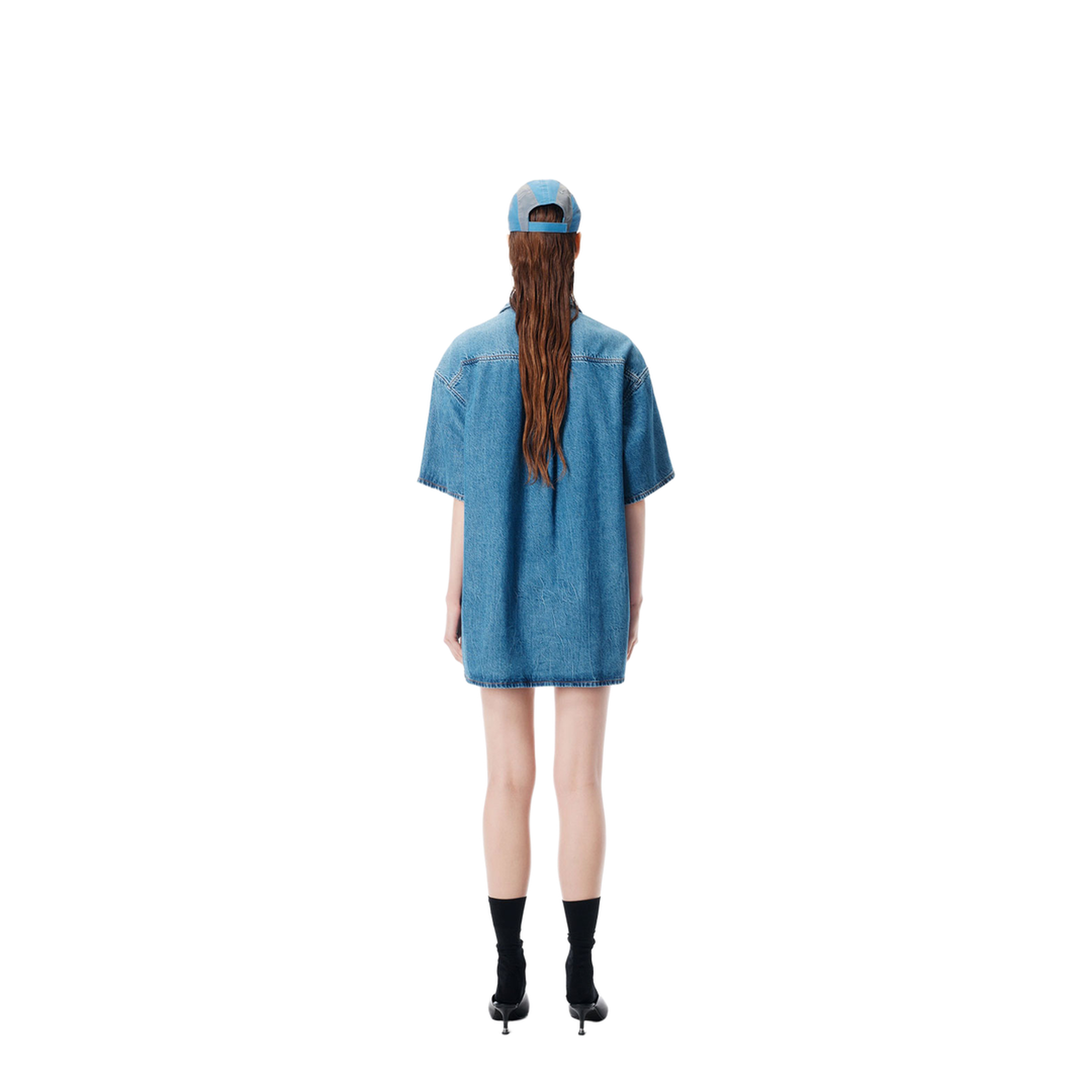 Boxy Denim Shirt Dress - Image 3