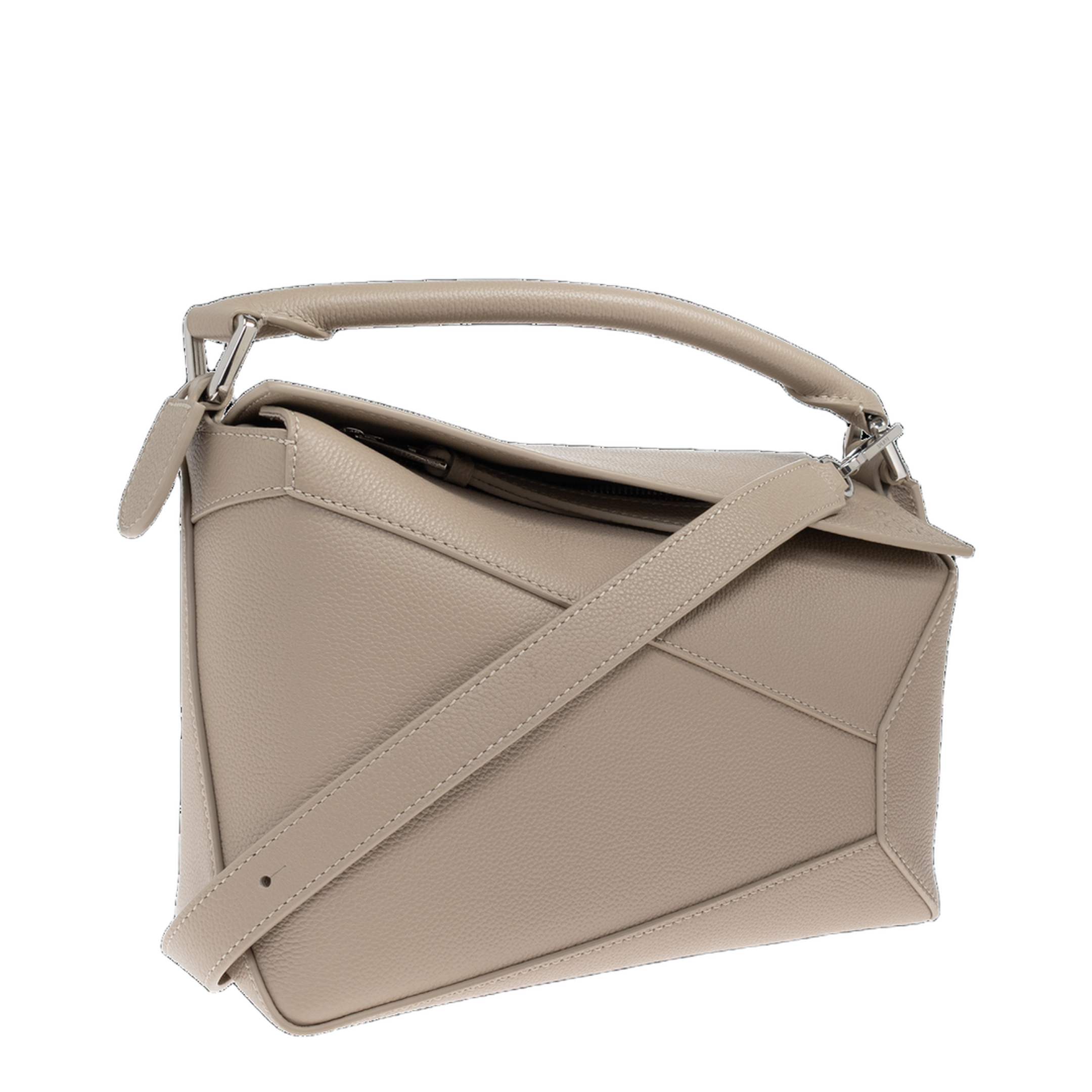 Puzzle Edge Small Calfskin Shoulder Bag - Clay - Image 4