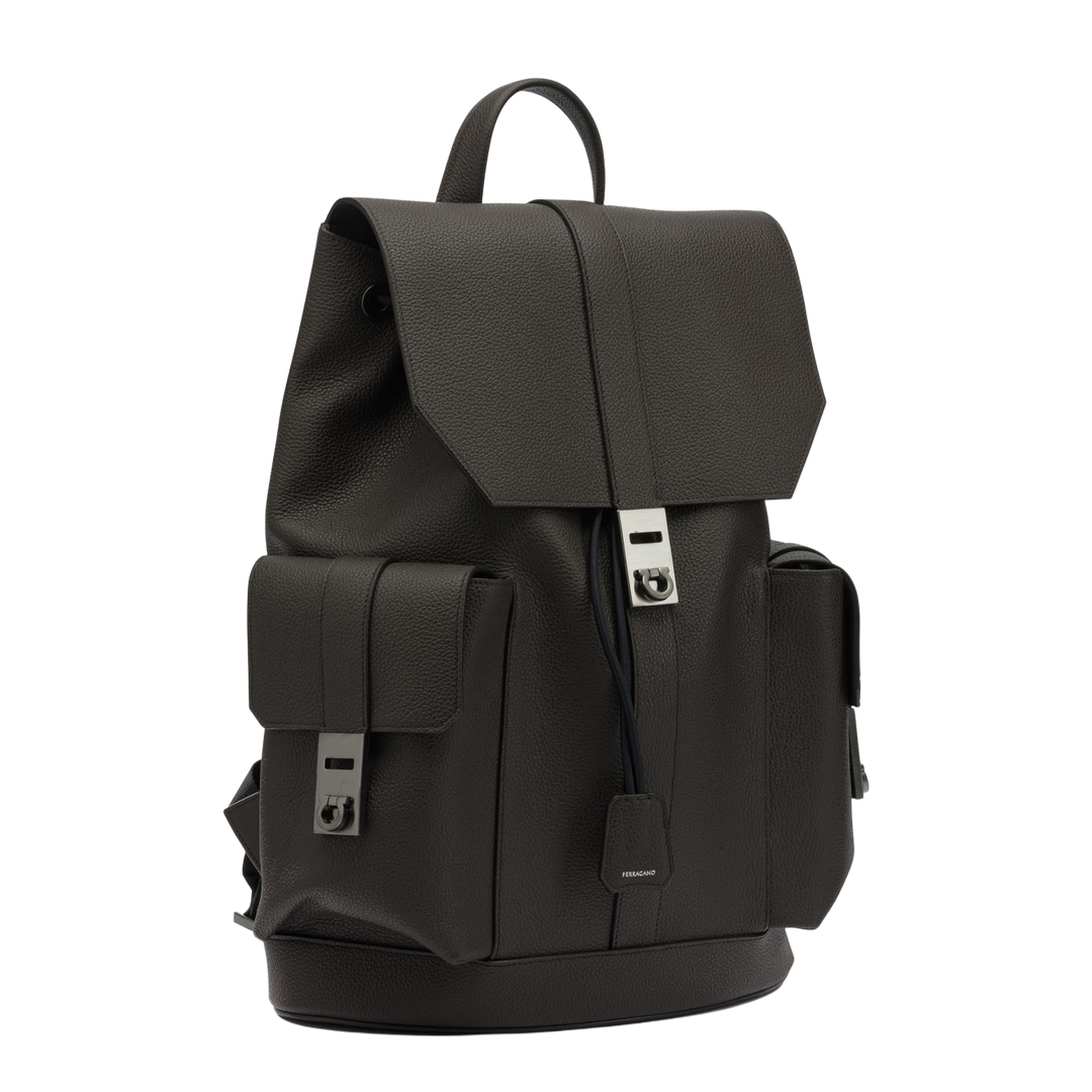 Double Pocket Leather Backpack - Image 2