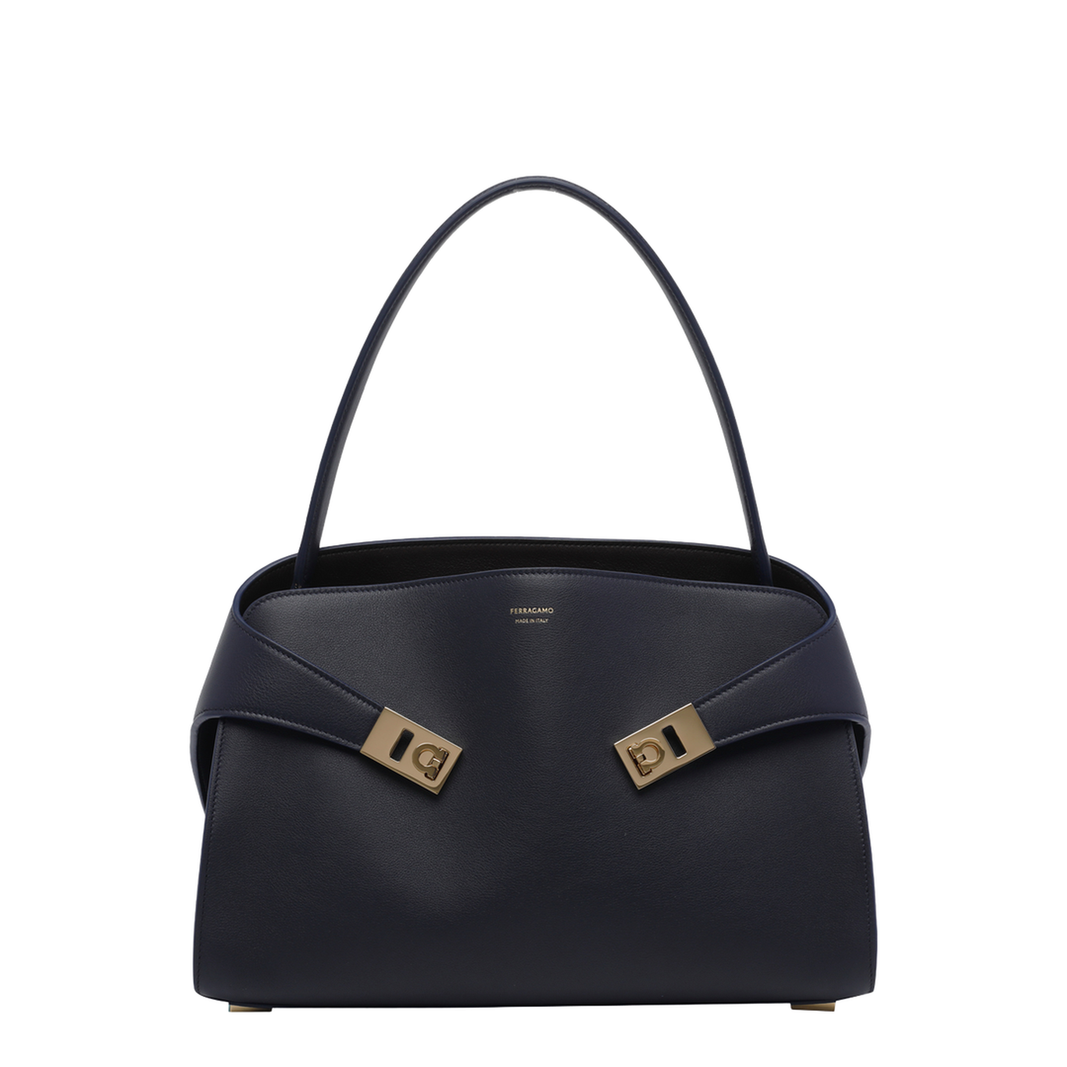 Hug Calfskin Handbag - Blue - Image 1