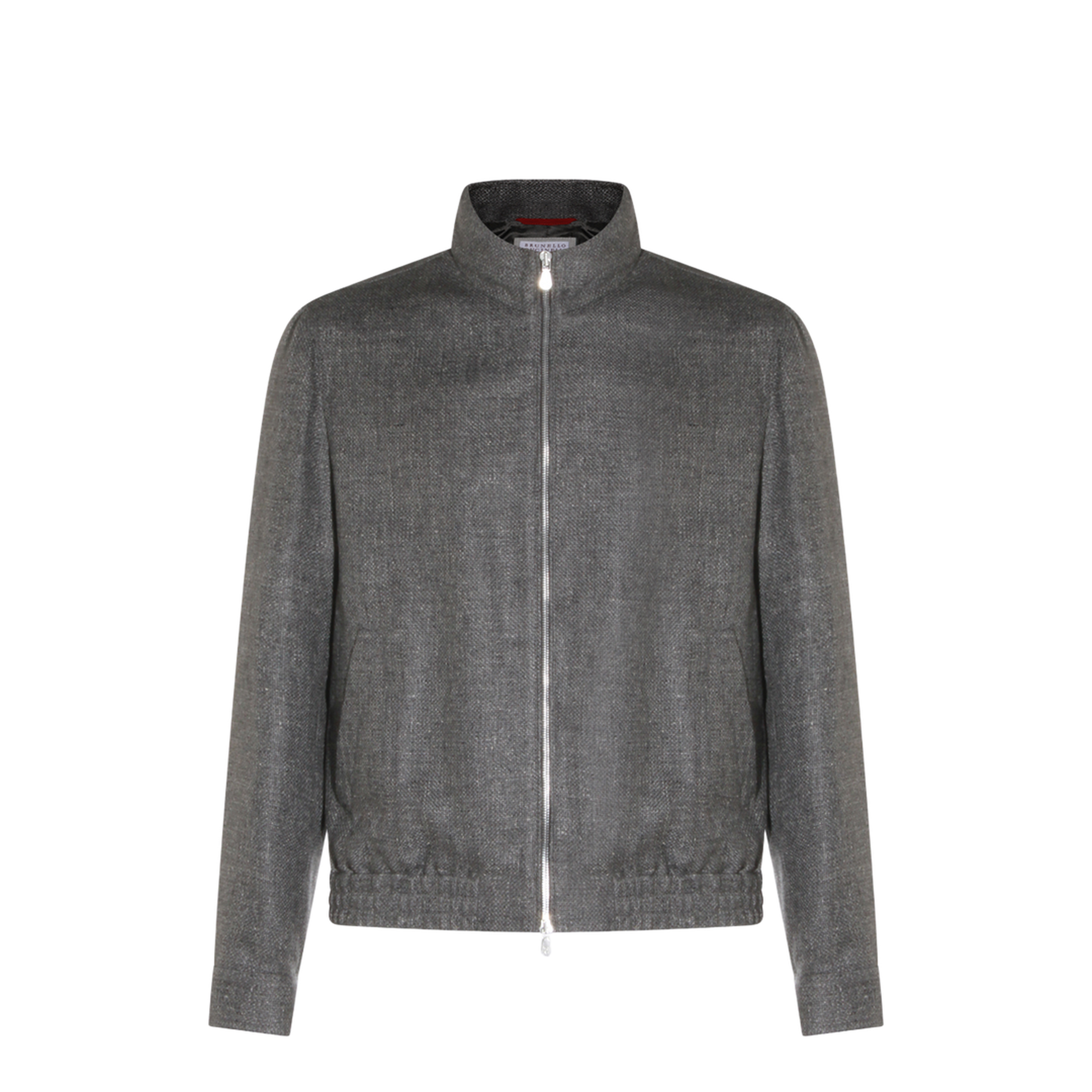 Stand Collar Outerwear Jacket Grey - Image 2