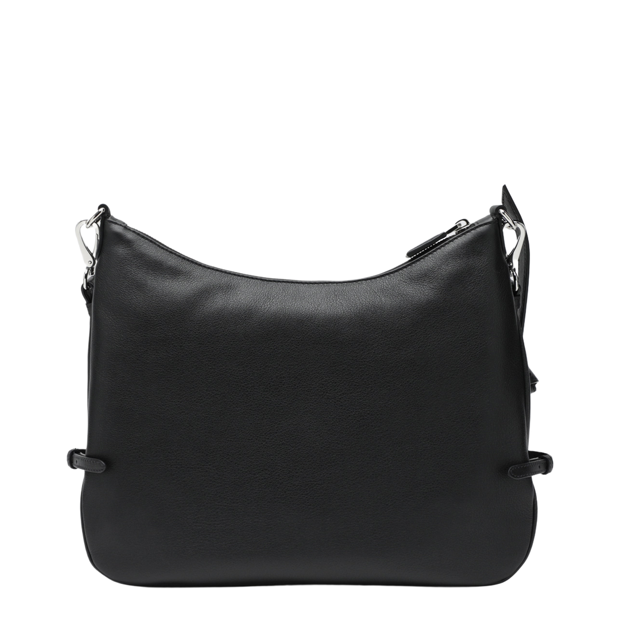 Fold Large Leather Shoulder Bags - Black - Image 2