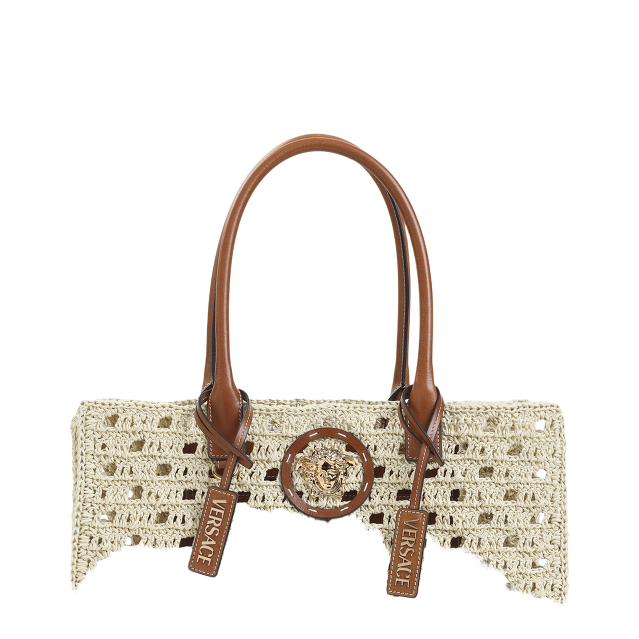 La Medusa Large Raffia Tote - Beige - Image 2