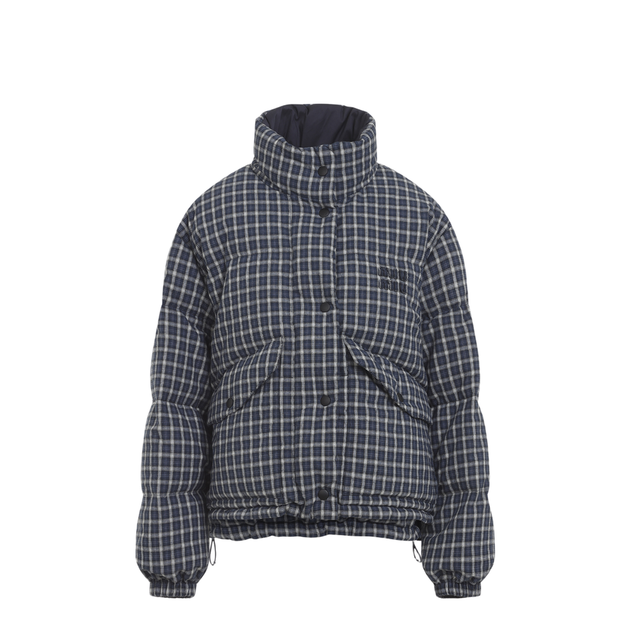 Reversible Checked Down Jacket - Image 1