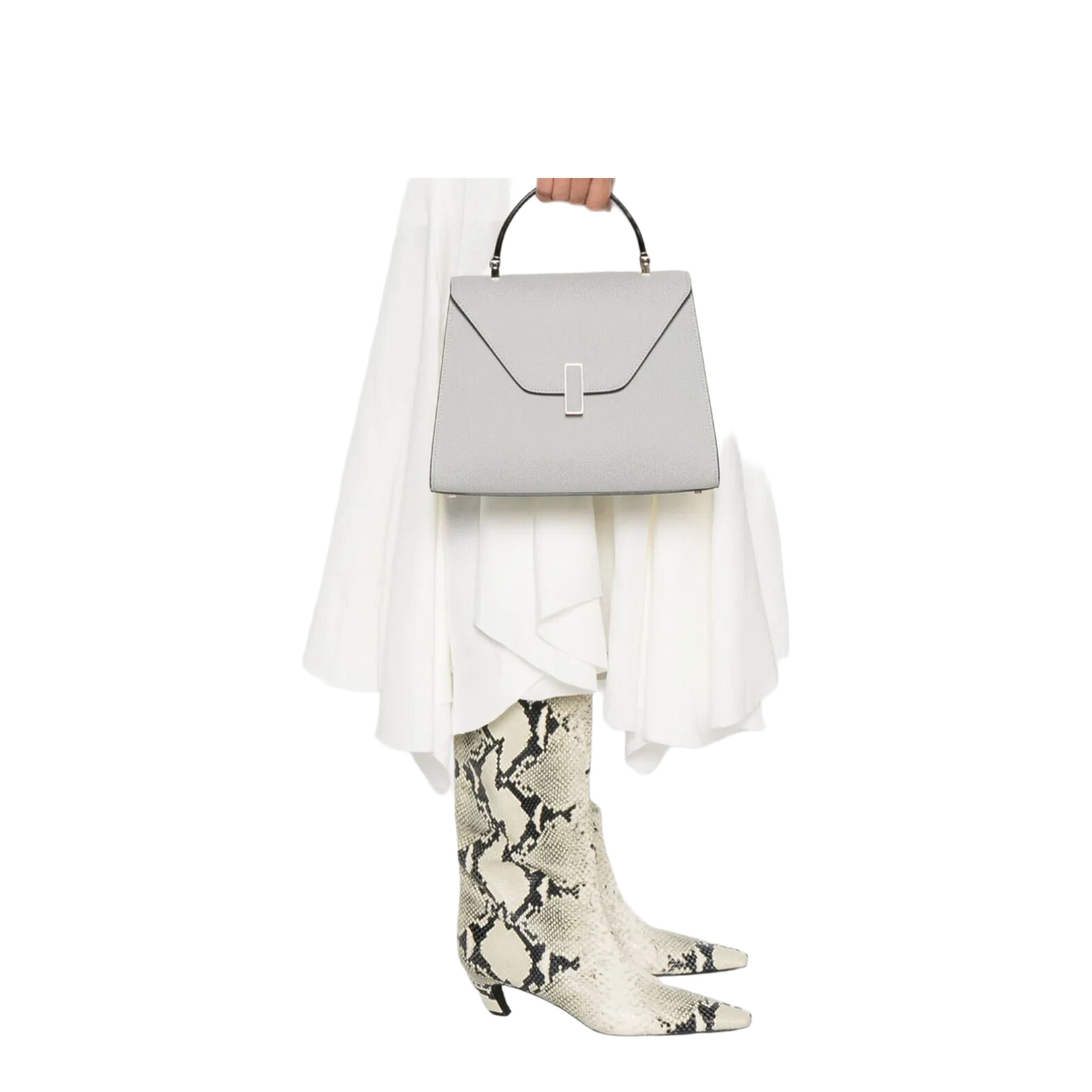 Medium Shoulder Bag Leather Grey - Image 2