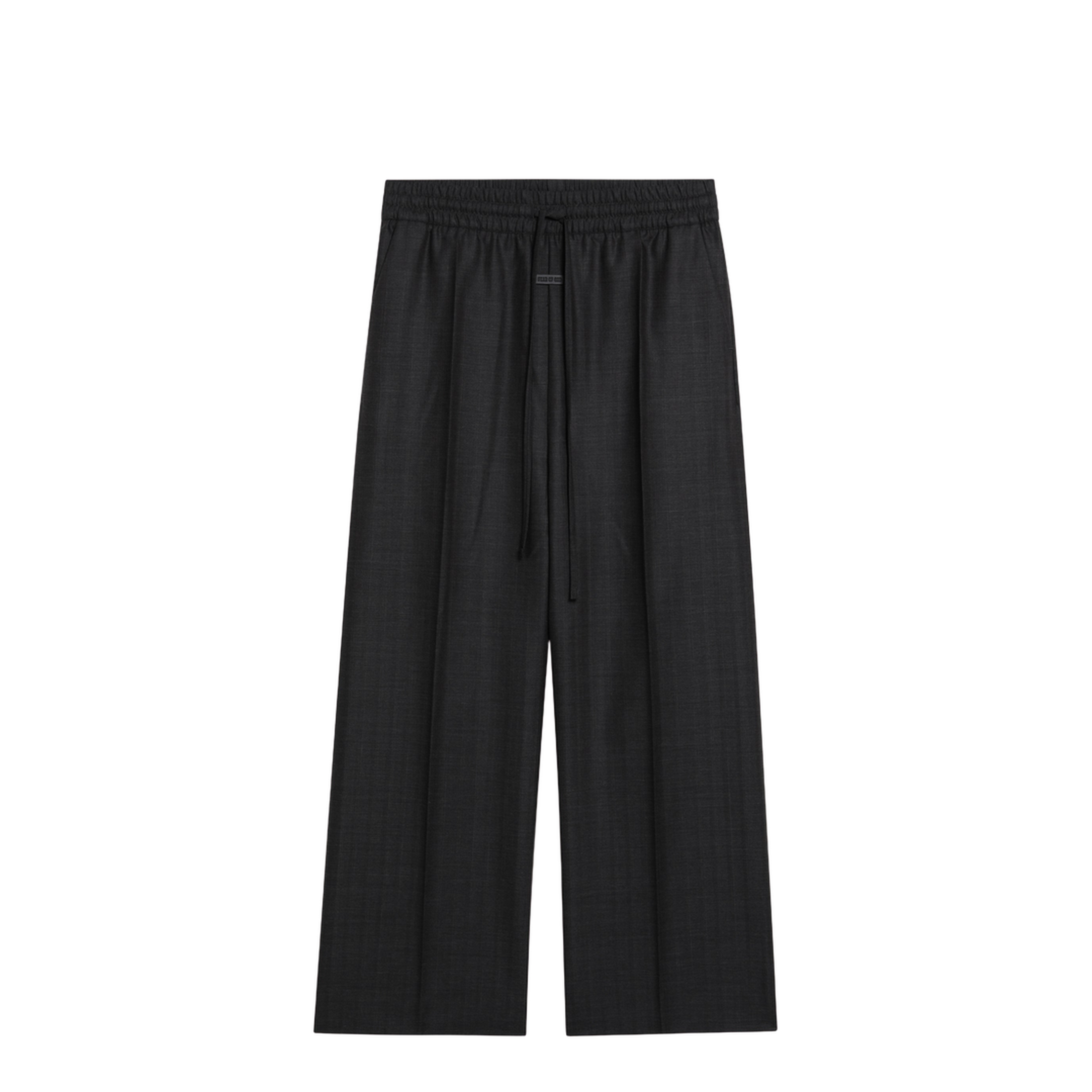 Dark Grey Wide-Leg Wool Trousers - Image 1