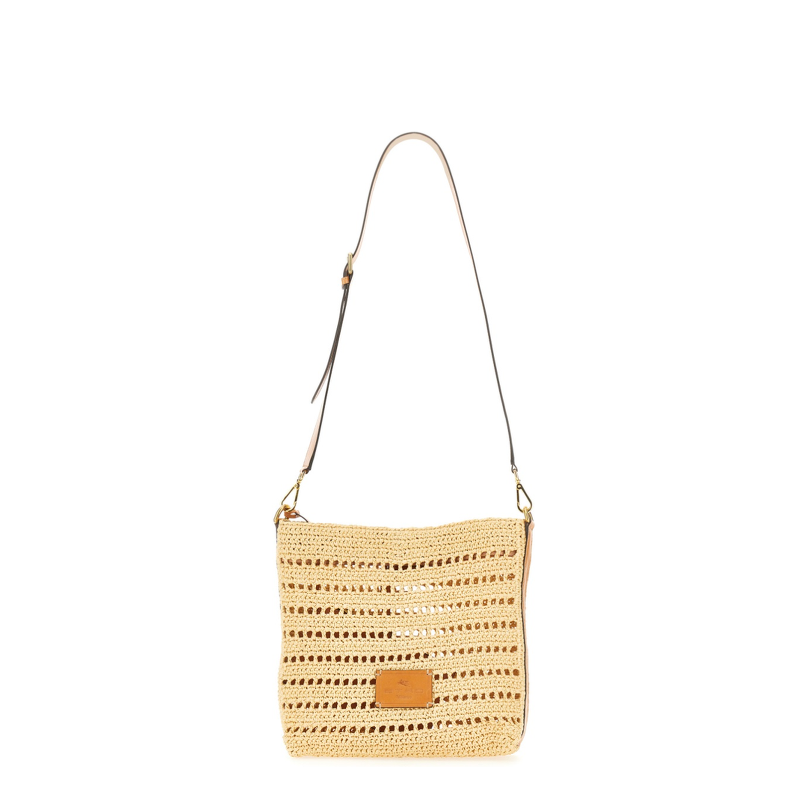 Perforated Raffia Shoulder Bag - Image 1