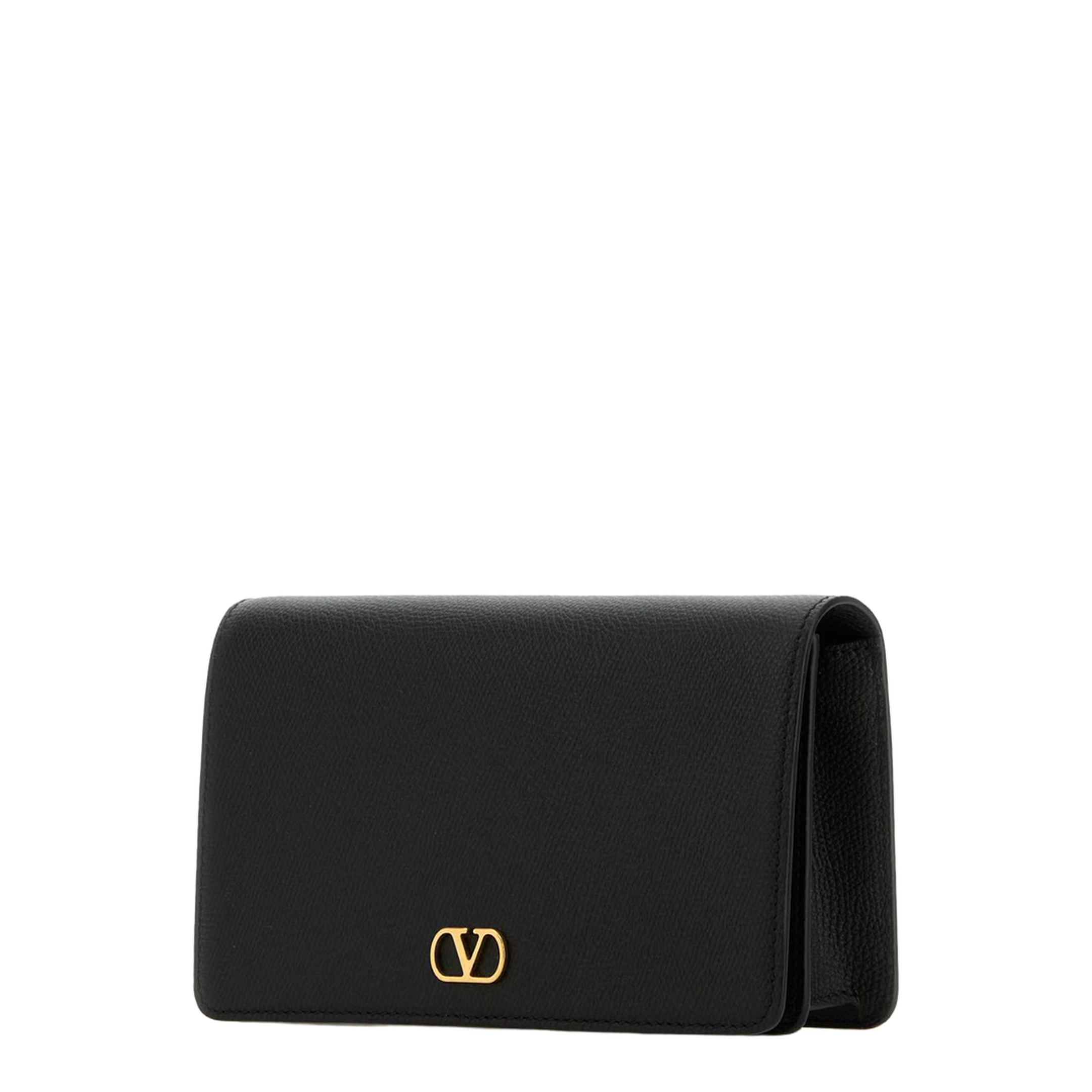Black Leather VLogo Signature Clutch - Image 4