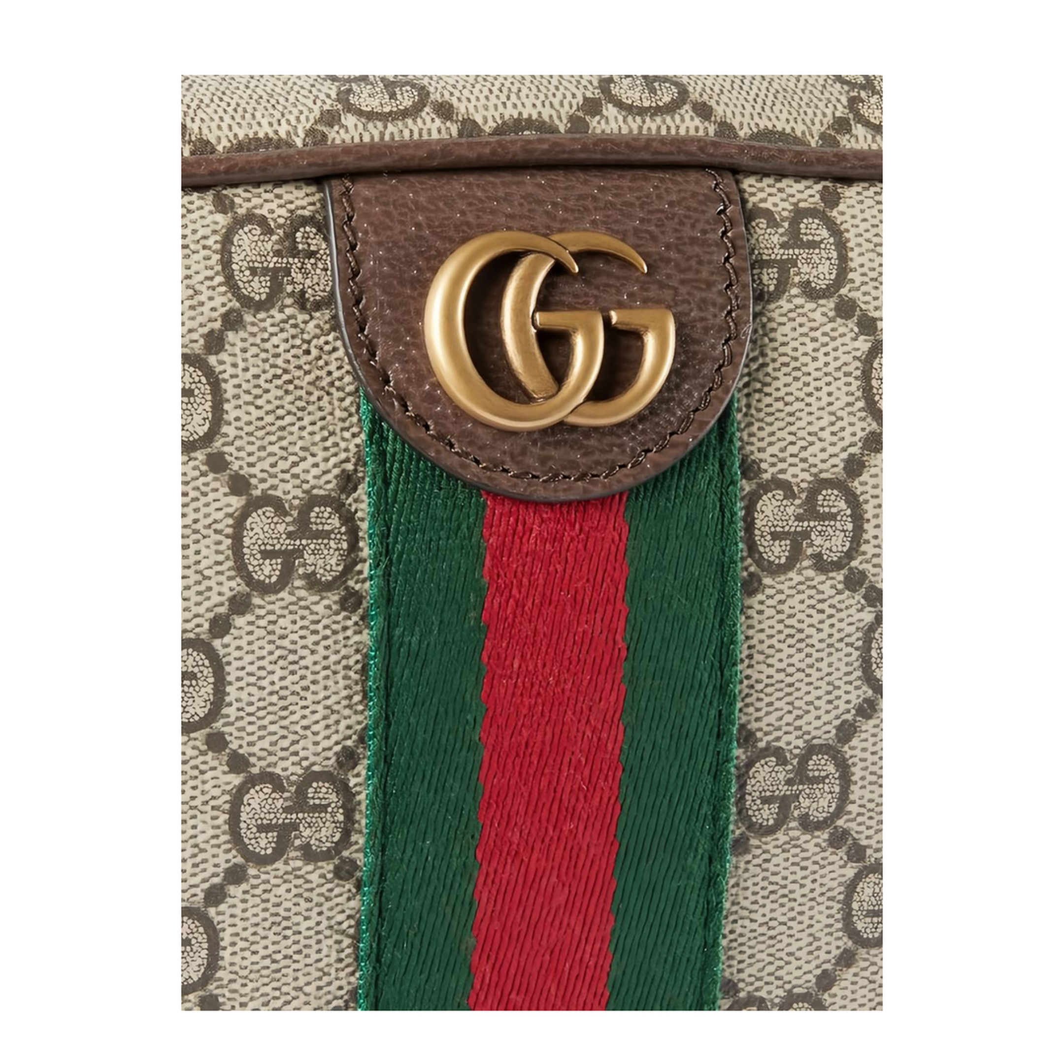 Ophidia Medium GG Supreme Coated Canvas Crossbody - Beige and Dark Brown - Image 2