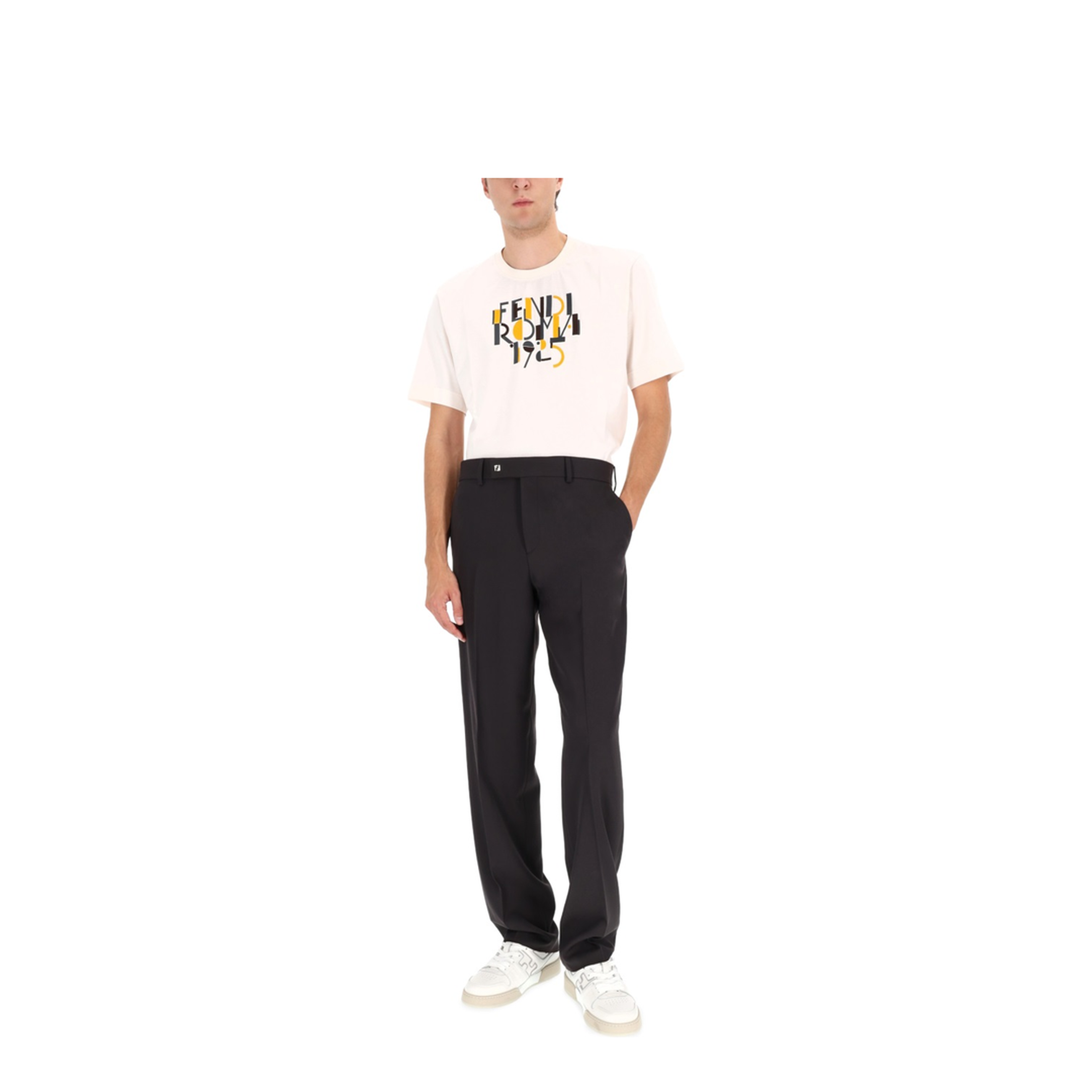 White Cotton T-Shirt with Logo Print - Image 2