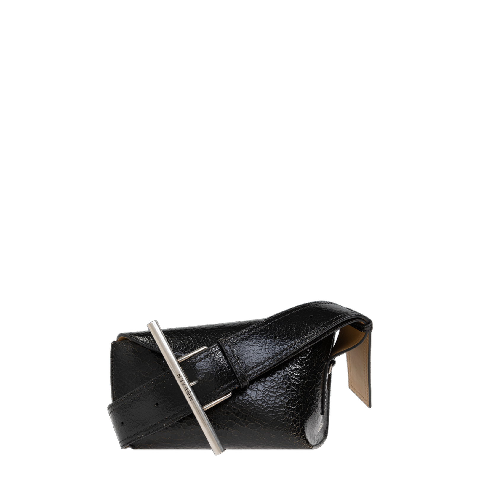 T-Bar Calf Leather Crossbody - Black - Image 2