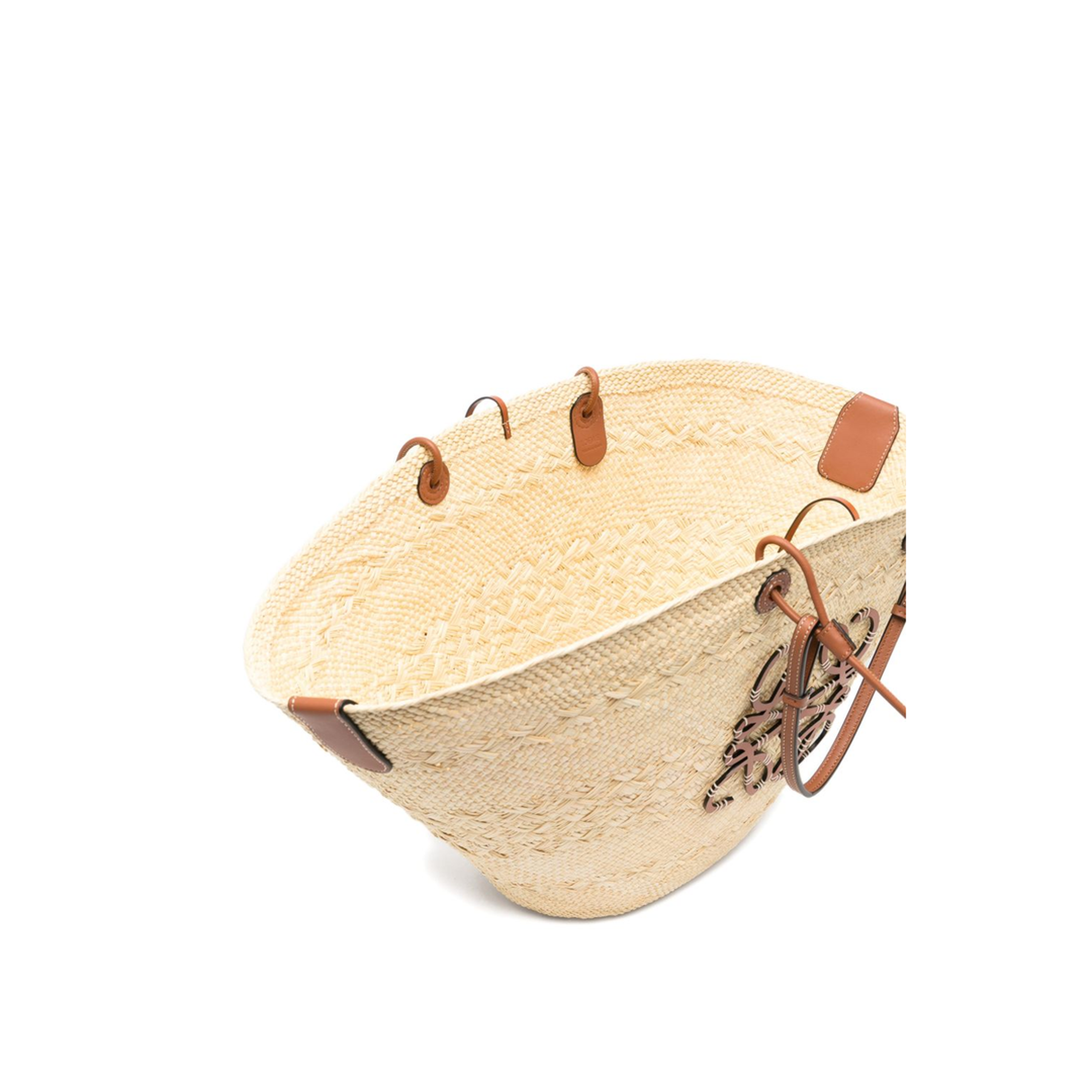 Paula's Ibiza Large Iraca Palm/Calfskin Basket Bag - Natural/Tan - Image 4