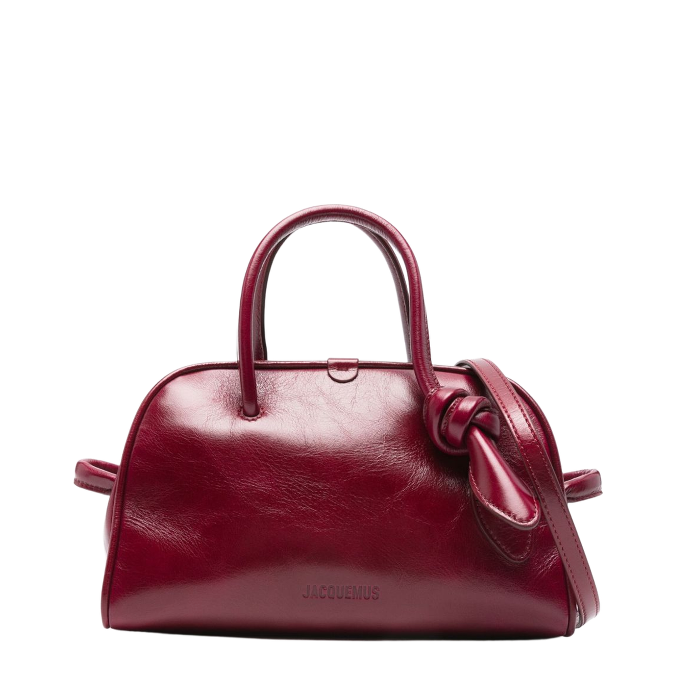 Turismo Small Leather Bowling Bag - Burgundy - Image 1