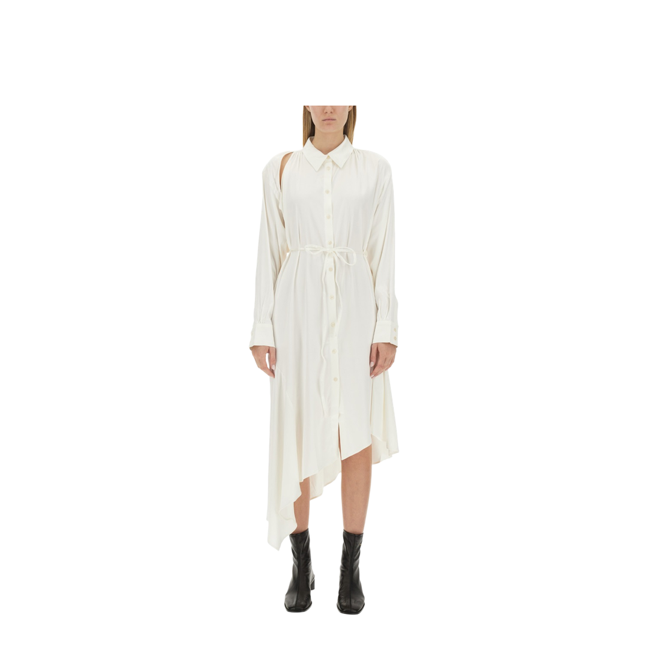Satin Chemisier Dress - Image 1