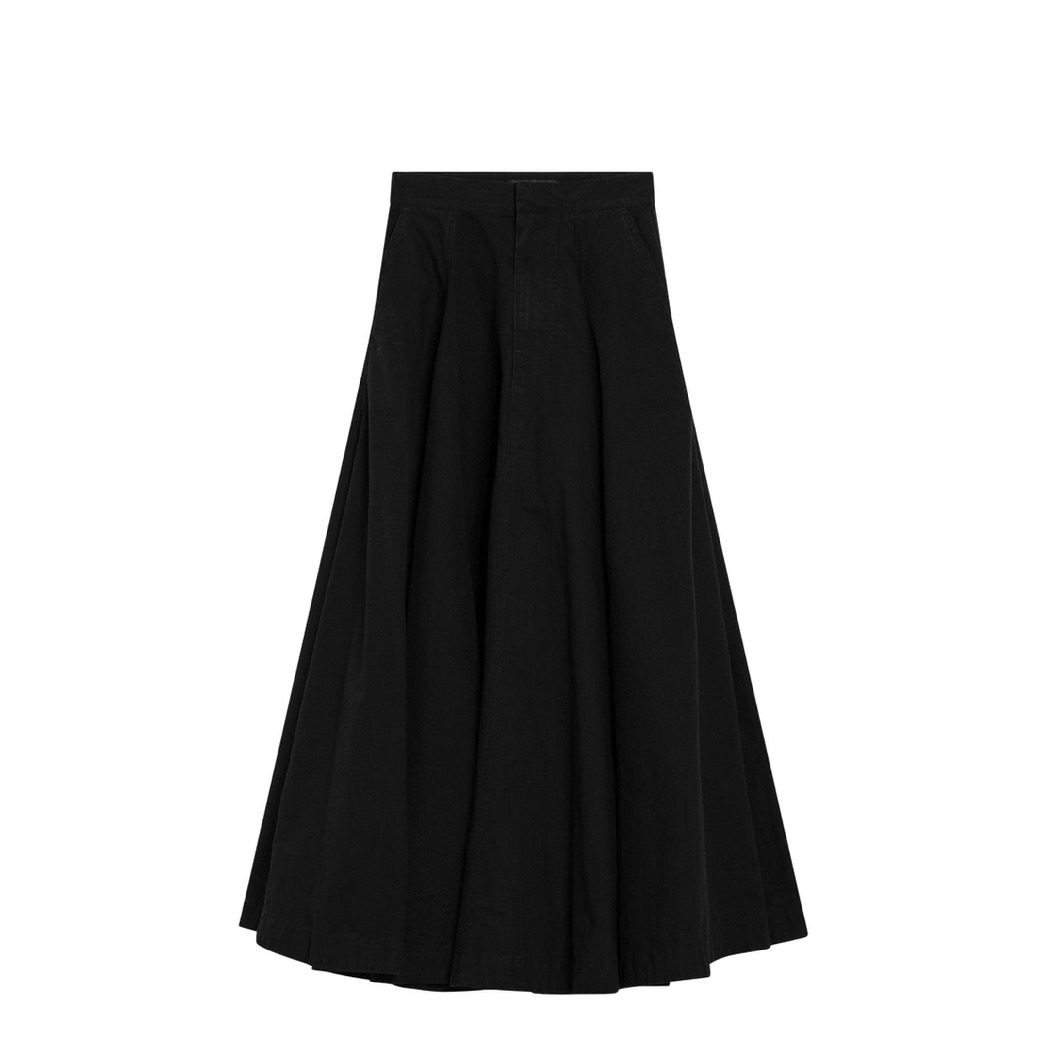 Godet Maxi Skirt in Black - Image 1