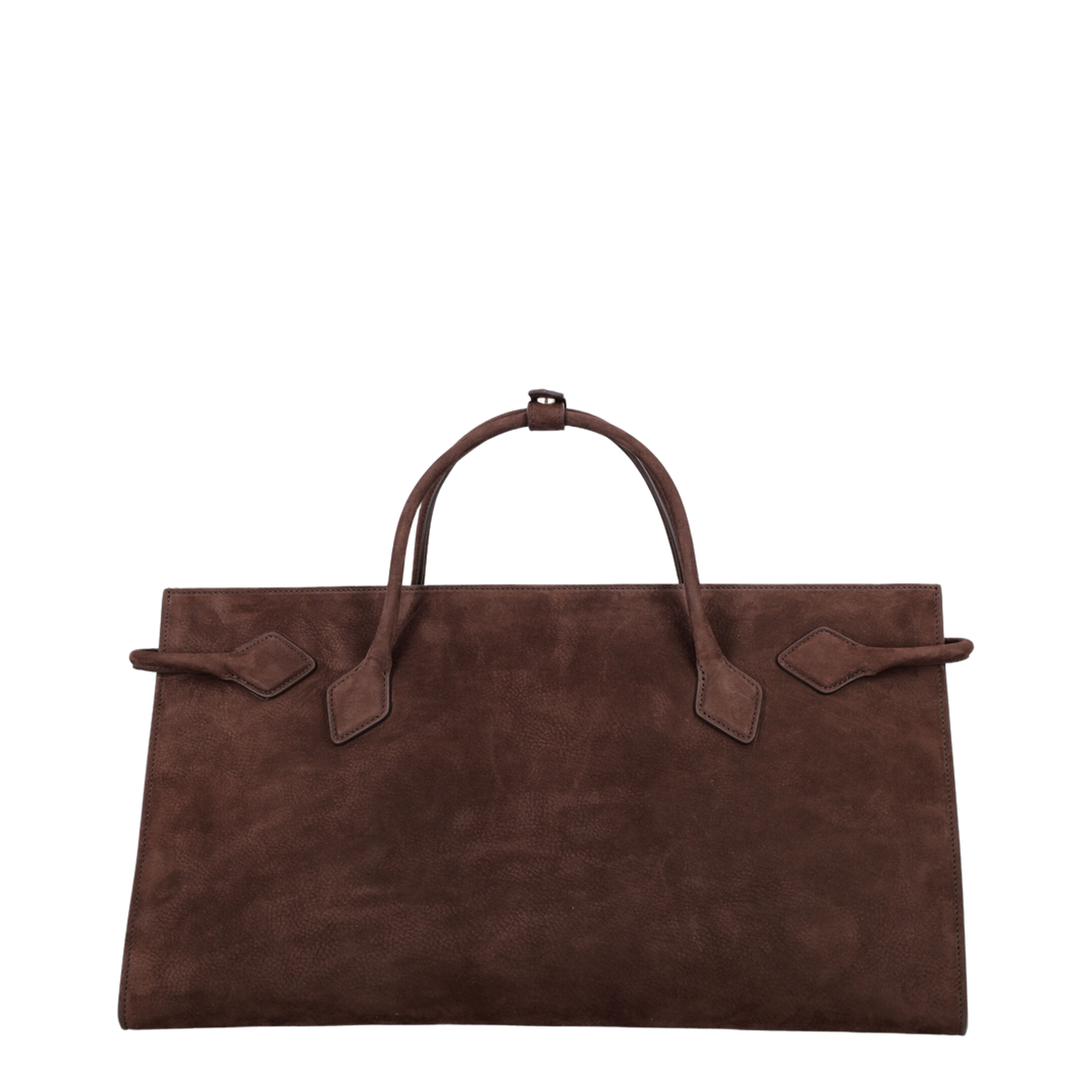 Le Teckel Nubuk Calfskin Tote - Brun Foncé - Image 4